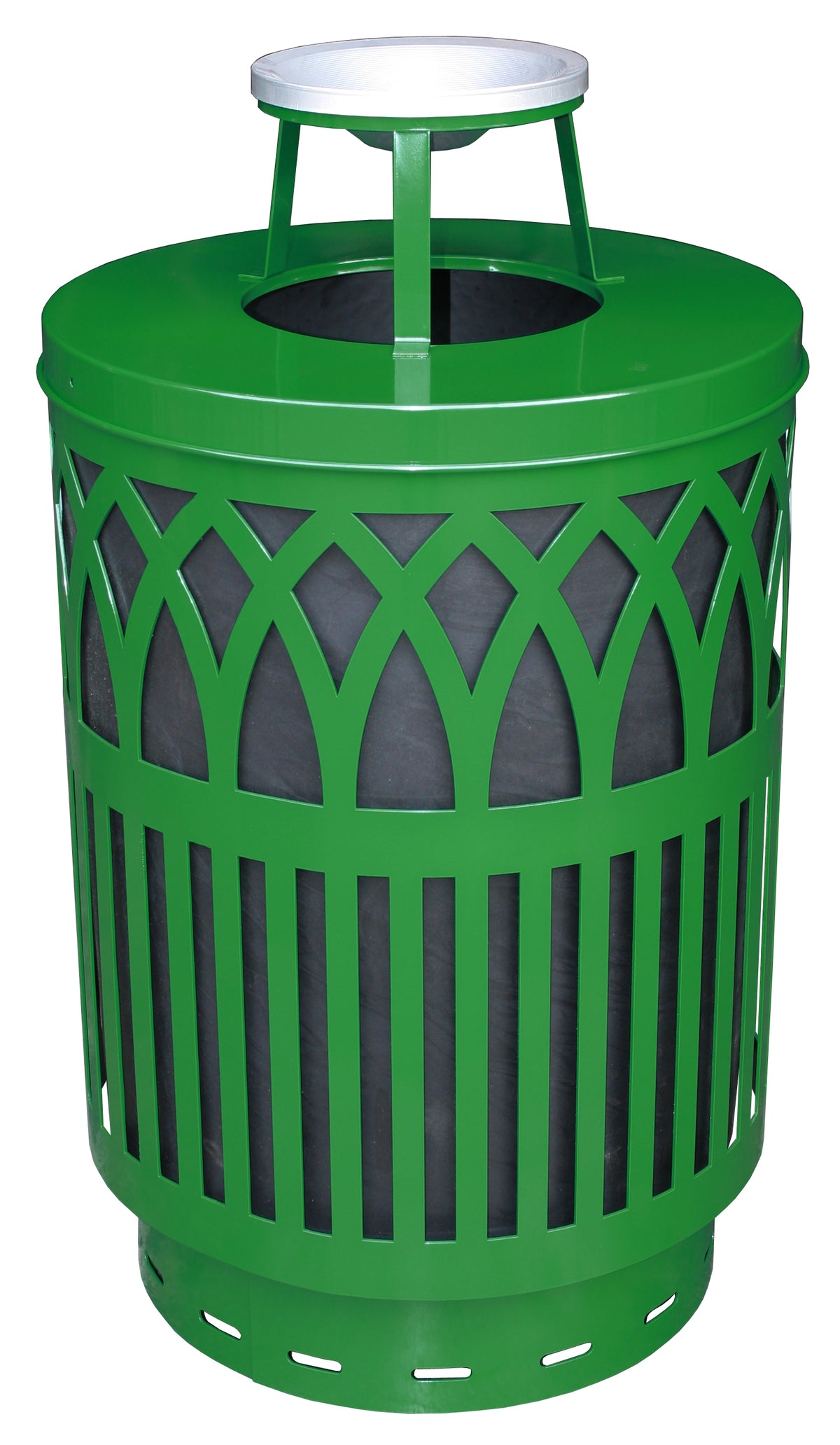 Cov40P-At-Gn-Vv Ergode Covington Can - Modern Laser Cut Style, Durable Galvanneal Steel, Lift-Off Lid, Suitable For Various Envi