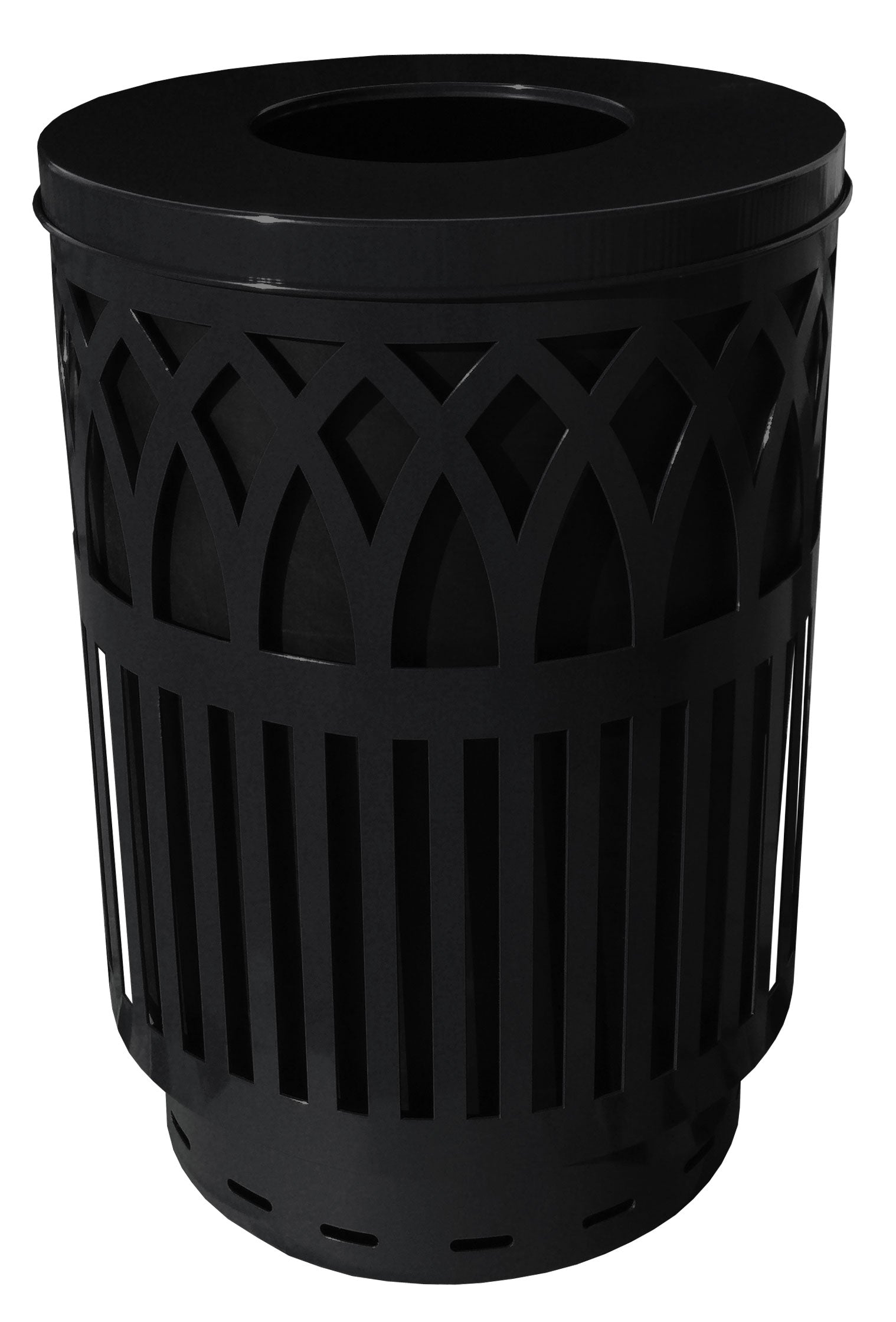 Sleek And Contemporary Cov40P-Ft-Bk-Vv Ergode Covington Can - Durable Waste Receptacle For Streets, Malls, Parks, And Offices