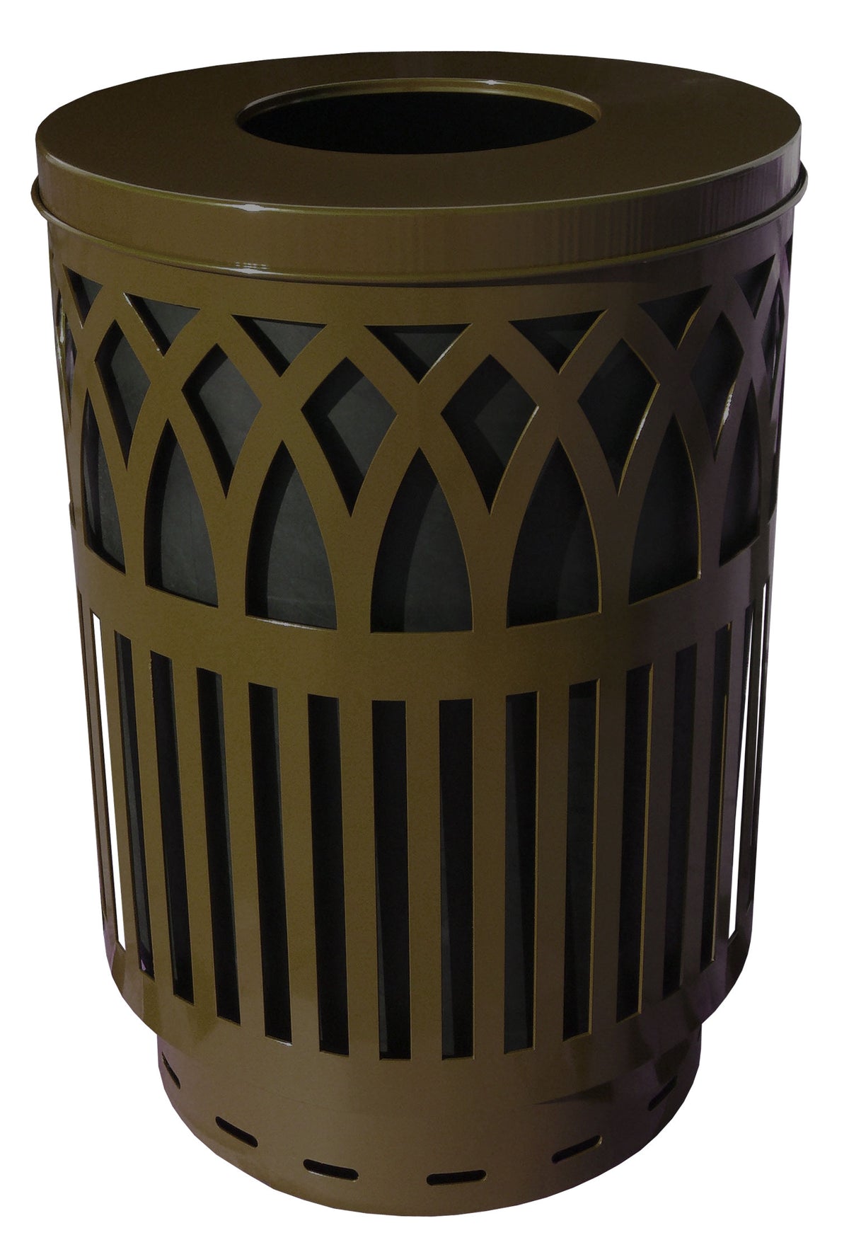 Cov40P-Ft-Bn-Vv Ergode Covington Can - Sleek And Contemporary Decorative Waste Receptacle For City Streets, Malls, Parks, And Of