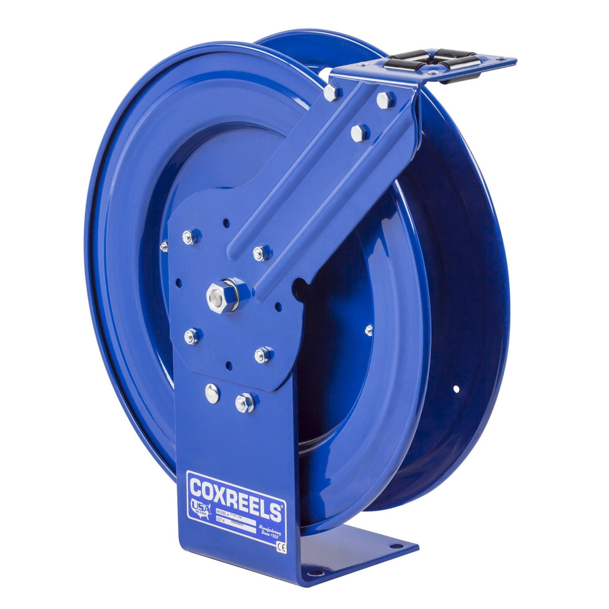 Coxreels P-Lpl-450 Low Pressure Retractable Air/Water/Oil Hose Reel: 1/2' I.D., 50' Hose Capacity, Without Hose, 300 Psi, Made In Usa