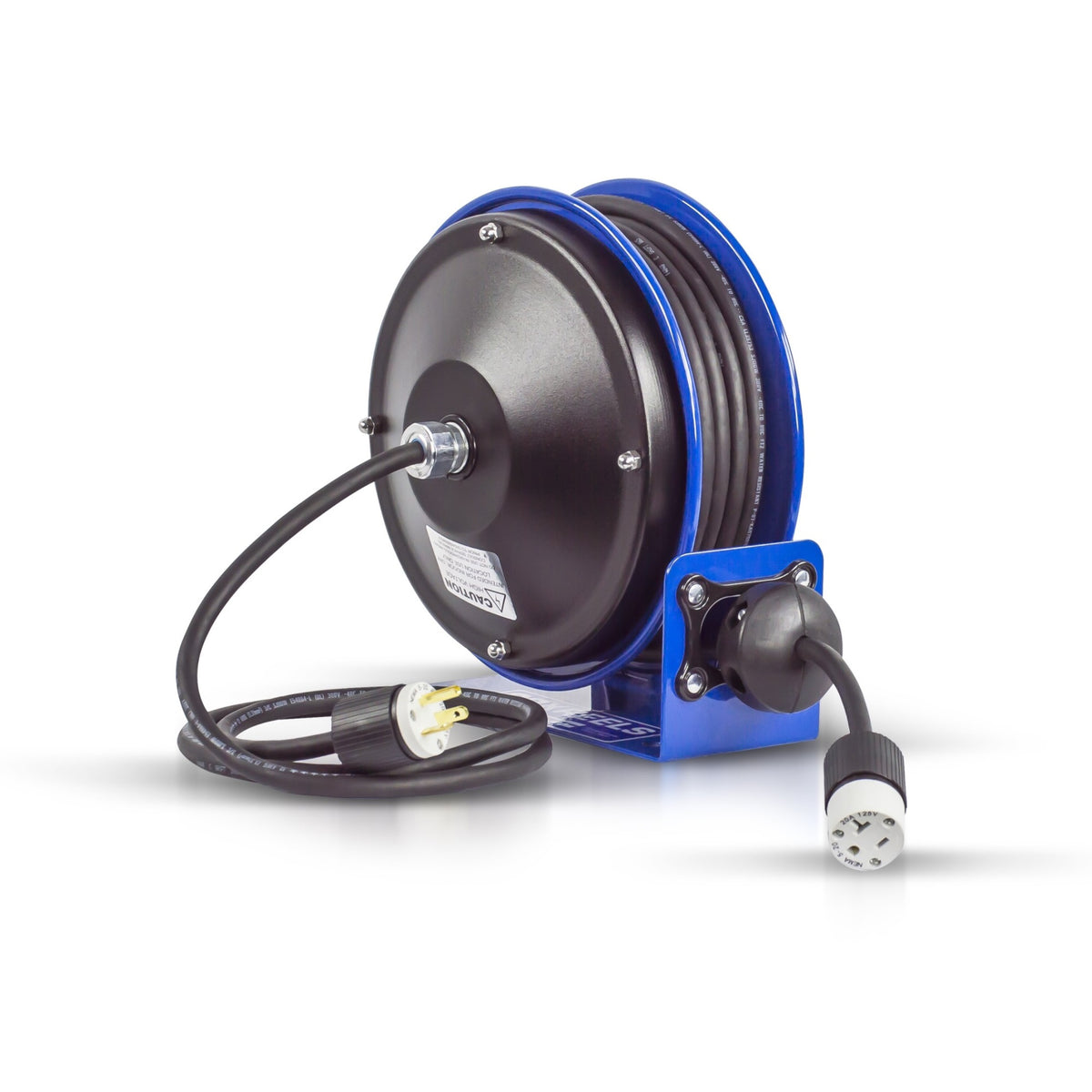 Coxreels Pc10-3012-A Compact Power Cord Reel, Pc10 Series 12/3 X 30 Single Indl - Space-Saving Design With Easy-Access Cover And Spring Motor - Heavy-Duty Steel Construction, Made In The Usa, Blue