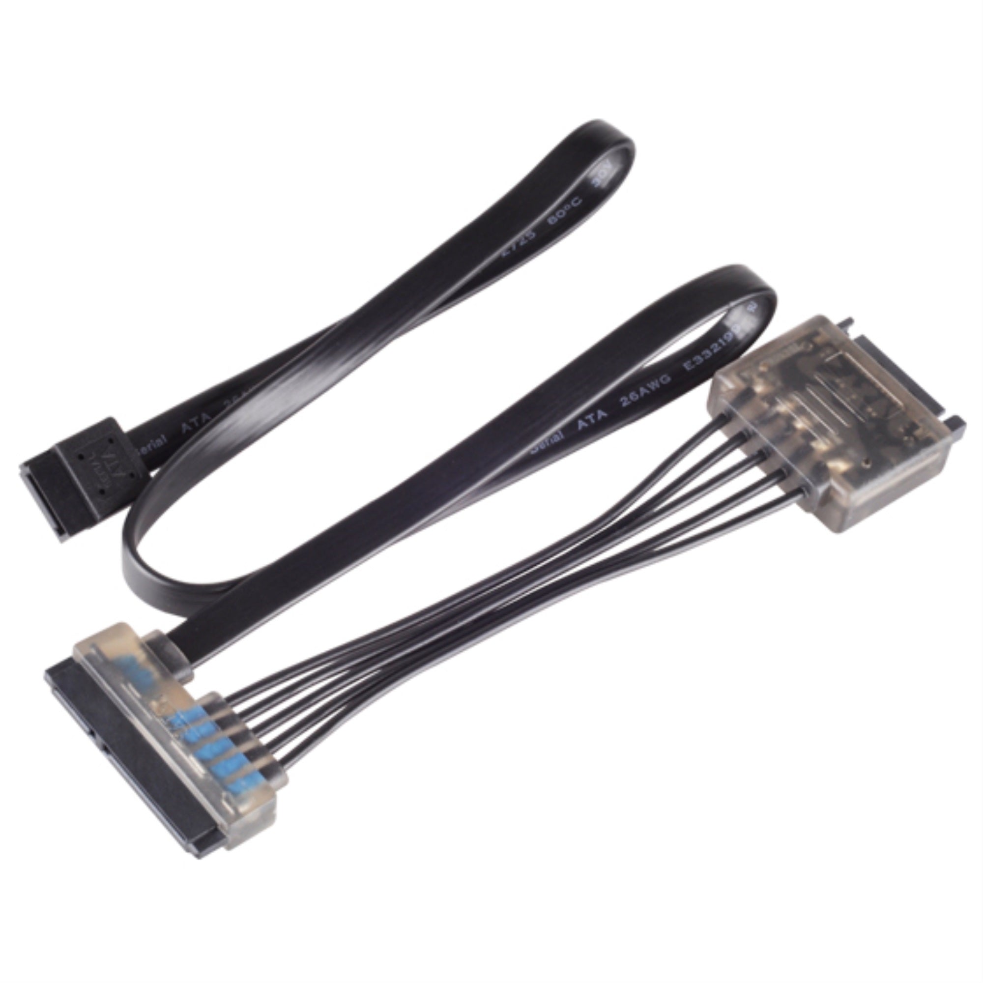 15 Pin Power Conn.+7Pin Standard Sata Data Conn.To Combined Sata 22 Pin Power  & Data Sata Connector, With 470Uf Capacitor And Check Led, Short Circuit Guard