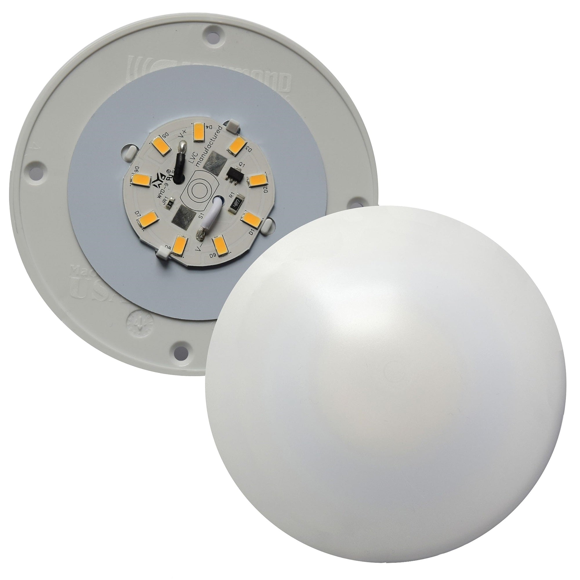 Fasteners Unlimited 001-1050 Surface Mount Round Led Ceiling Light - No Switch, 4.5' Diameter X 0.75' Height