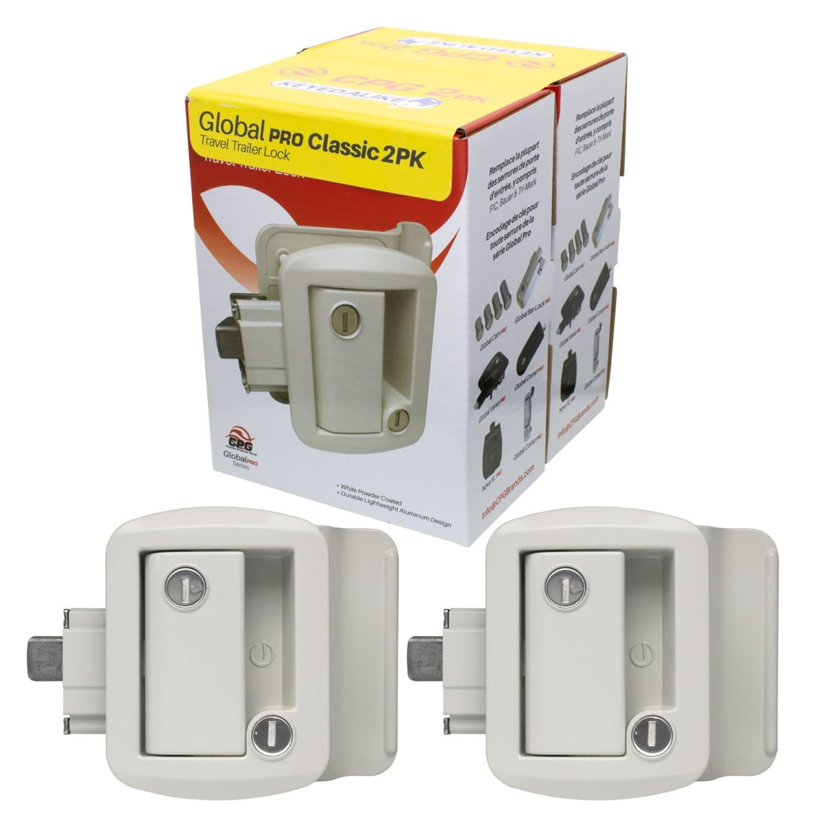 Creative Products Group Ttl-43610Al-9009-2Pk Standard Entry Door Lock Keyed-A-Like - White (2-Pack)