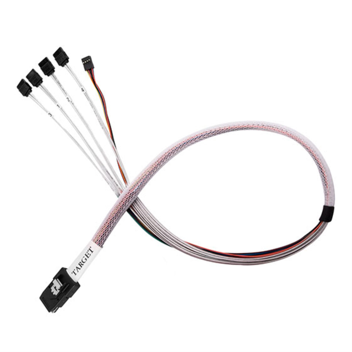 36 Pin Minisas Sff-8087(Target) To Sata 7Pin(Host)+Sideband Cable 0.5M