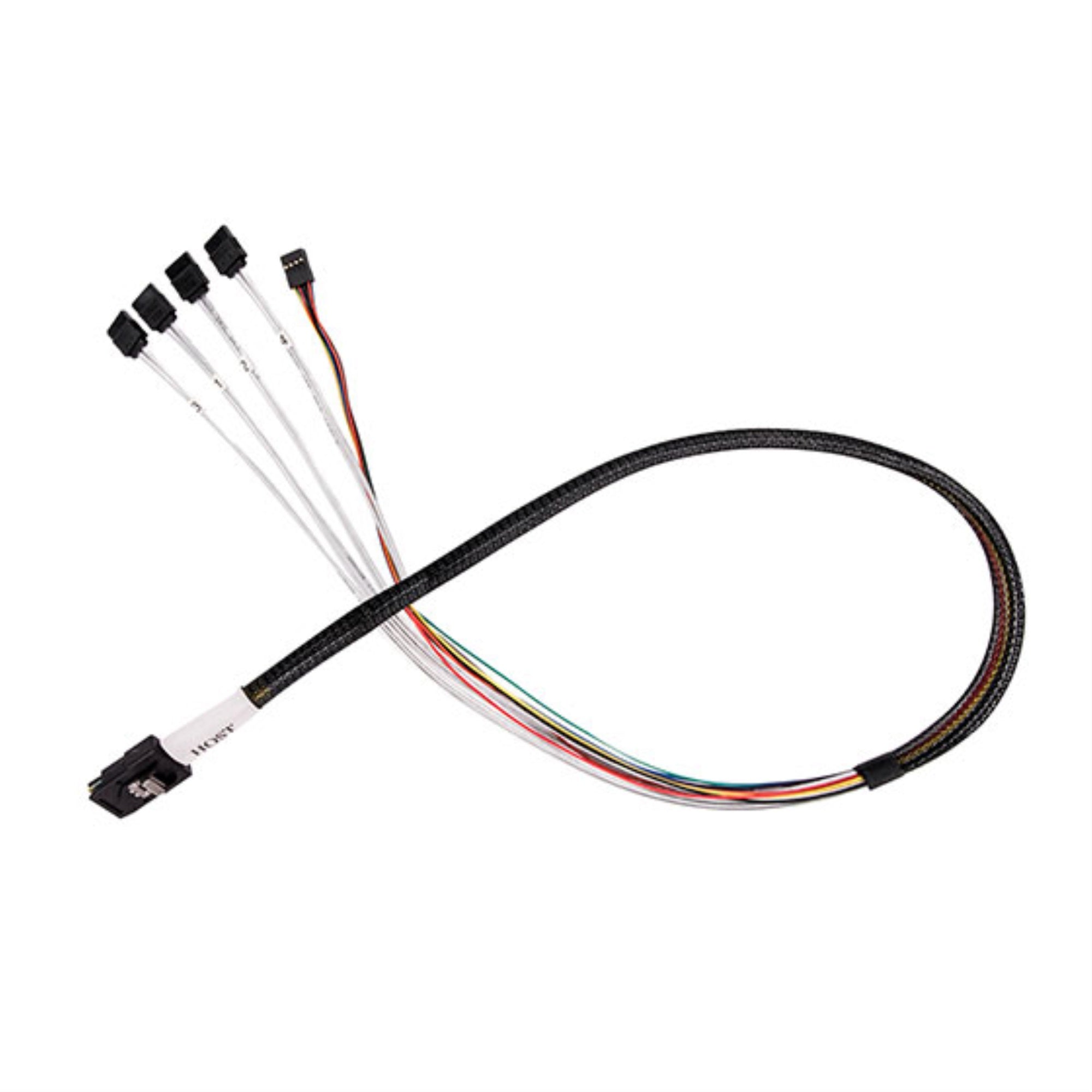 36 Pin Minisas Sff-8087 To Sata 7Pin+Sideband Cable 0.5M
