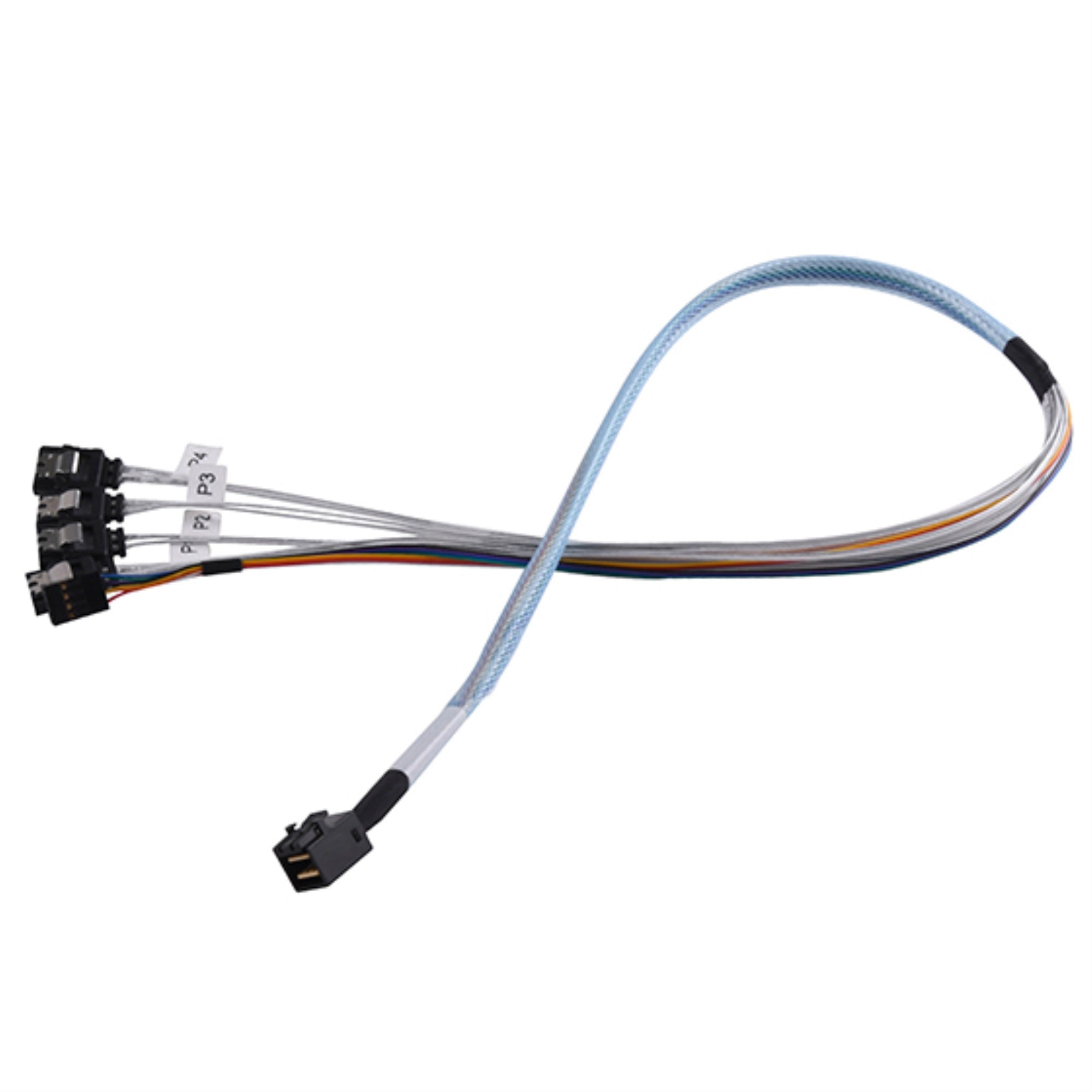 36 Pin Minisas Sff-8643(Target) To Sata 7Pin(Host)+Sideband Cable 0.6M