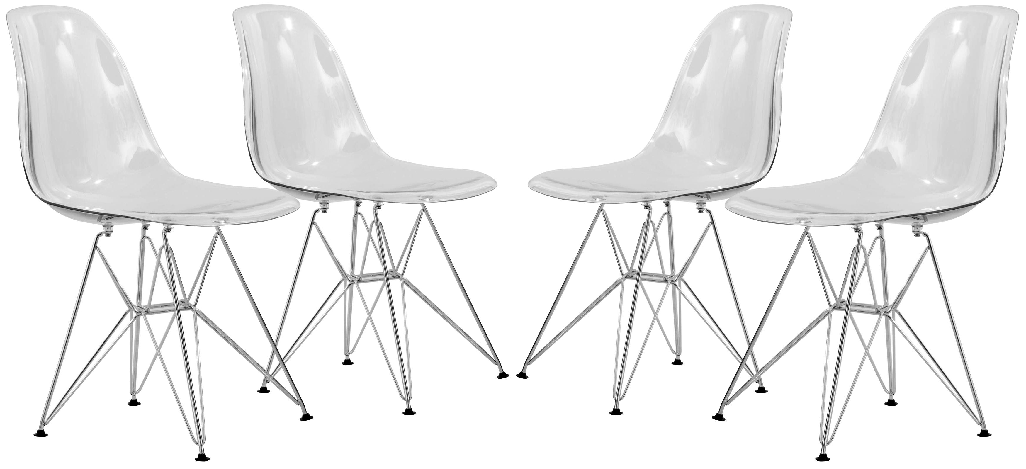 Leisuremod Cresco Molded Eiffel Side Chair, Set Of 4
