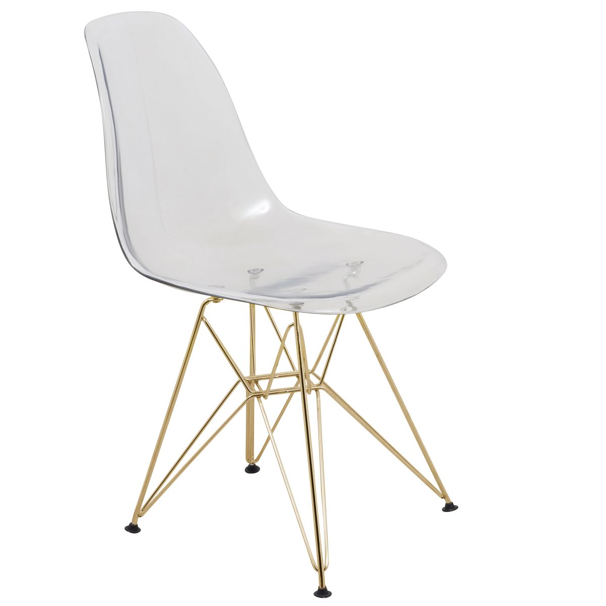 Leisuremod Cresco Molded Eiffel Side Chair With Gold Base