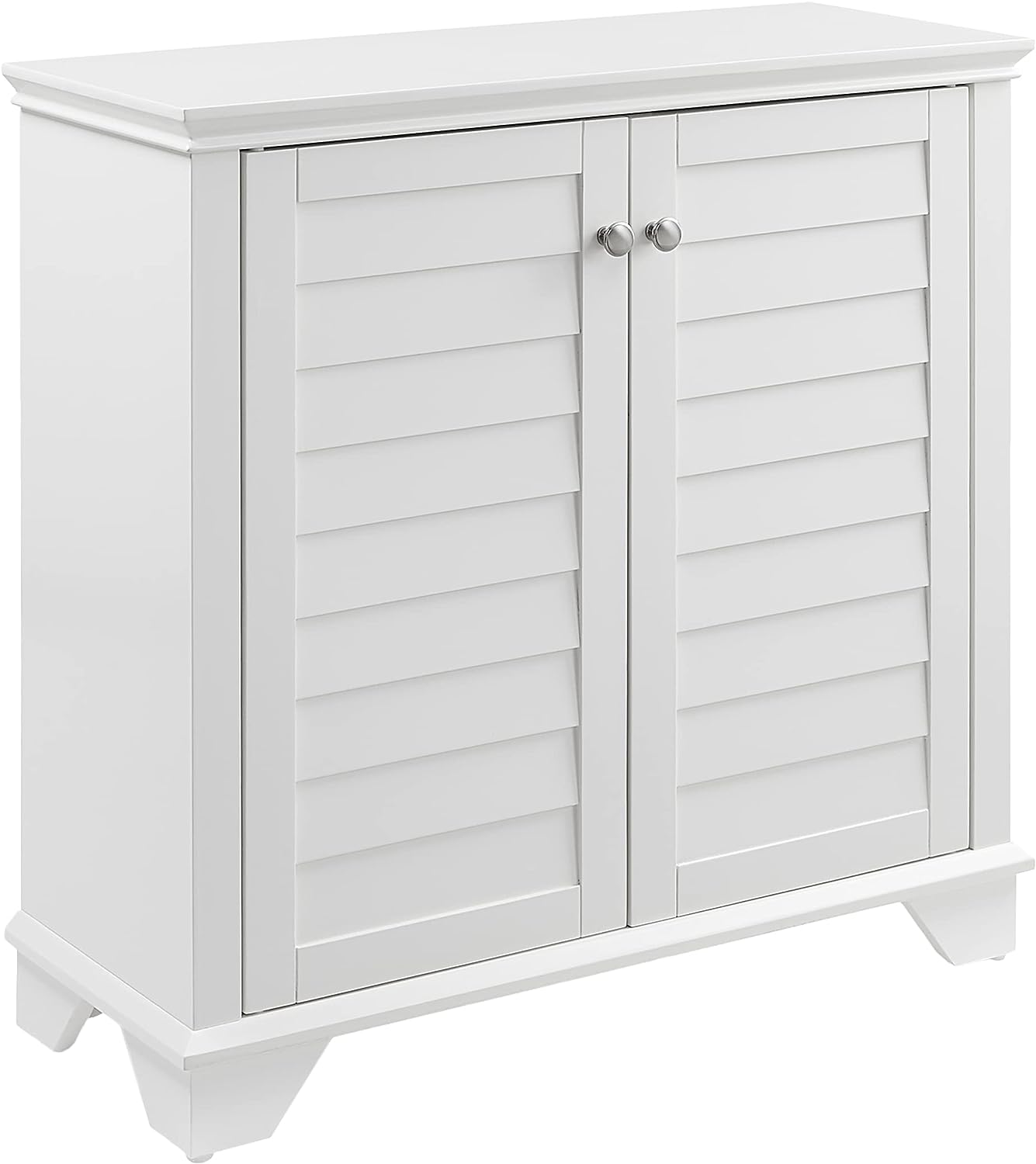 Lydia Storage Cabinet - White Finish | Ample Storage Space | Coastal Design | Adjustable Shelves | Magnetic Closures'