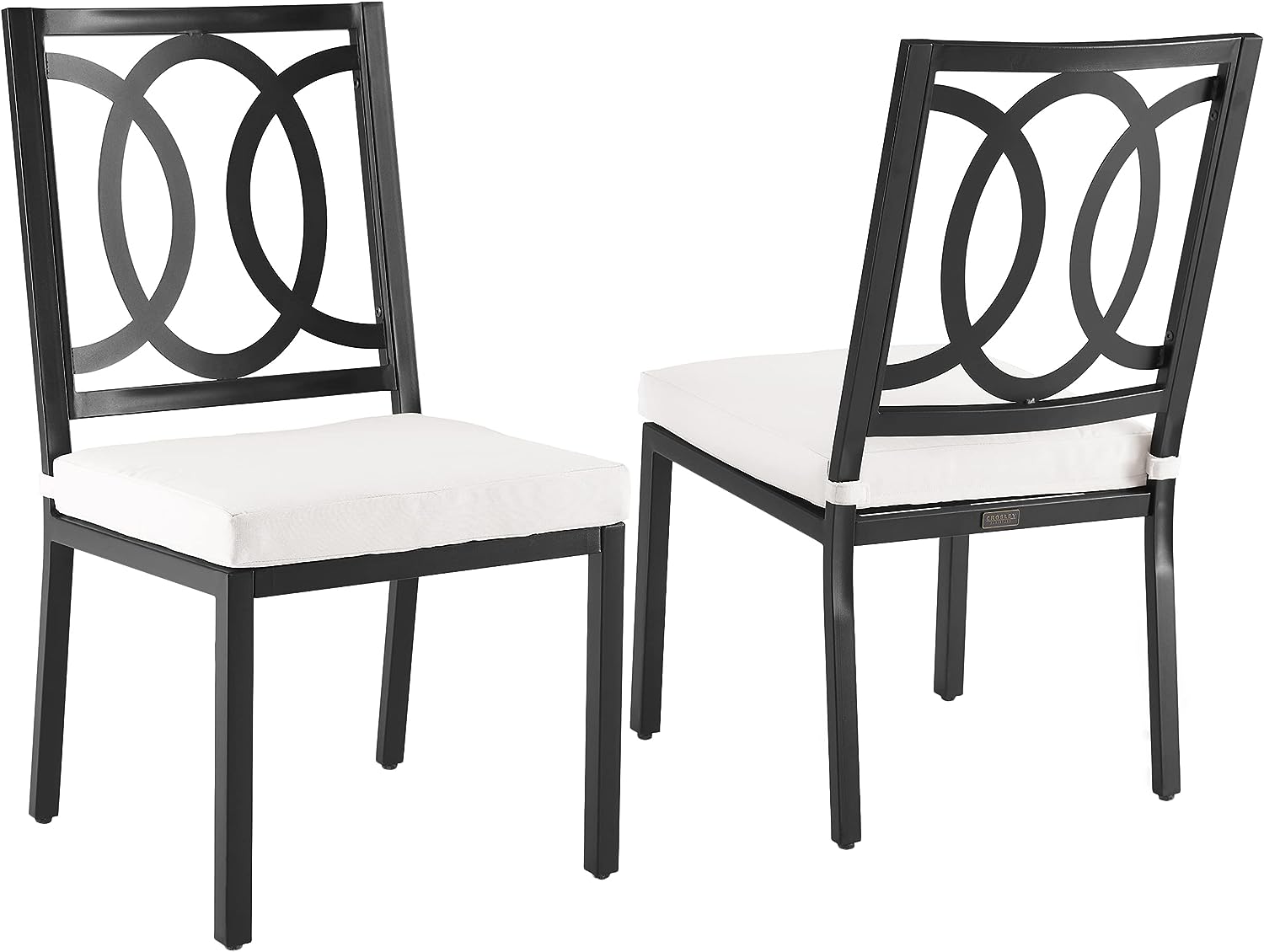 Chambers 2 Piece Outdoor Dining Chair Set Creme, Matte Black - 2 Chairs