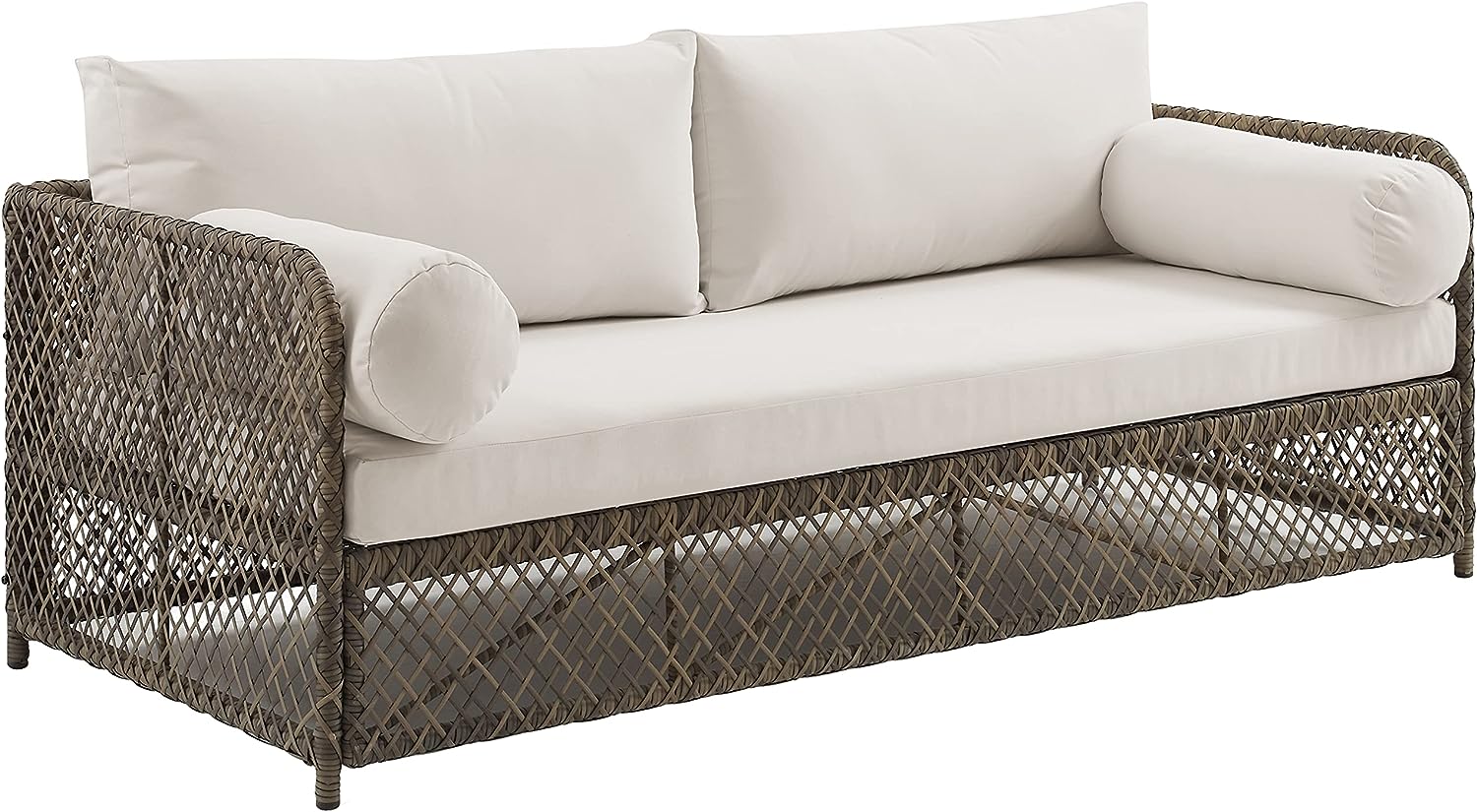 Granite Bay Wicker Outdoor Sofa Creme, Stone