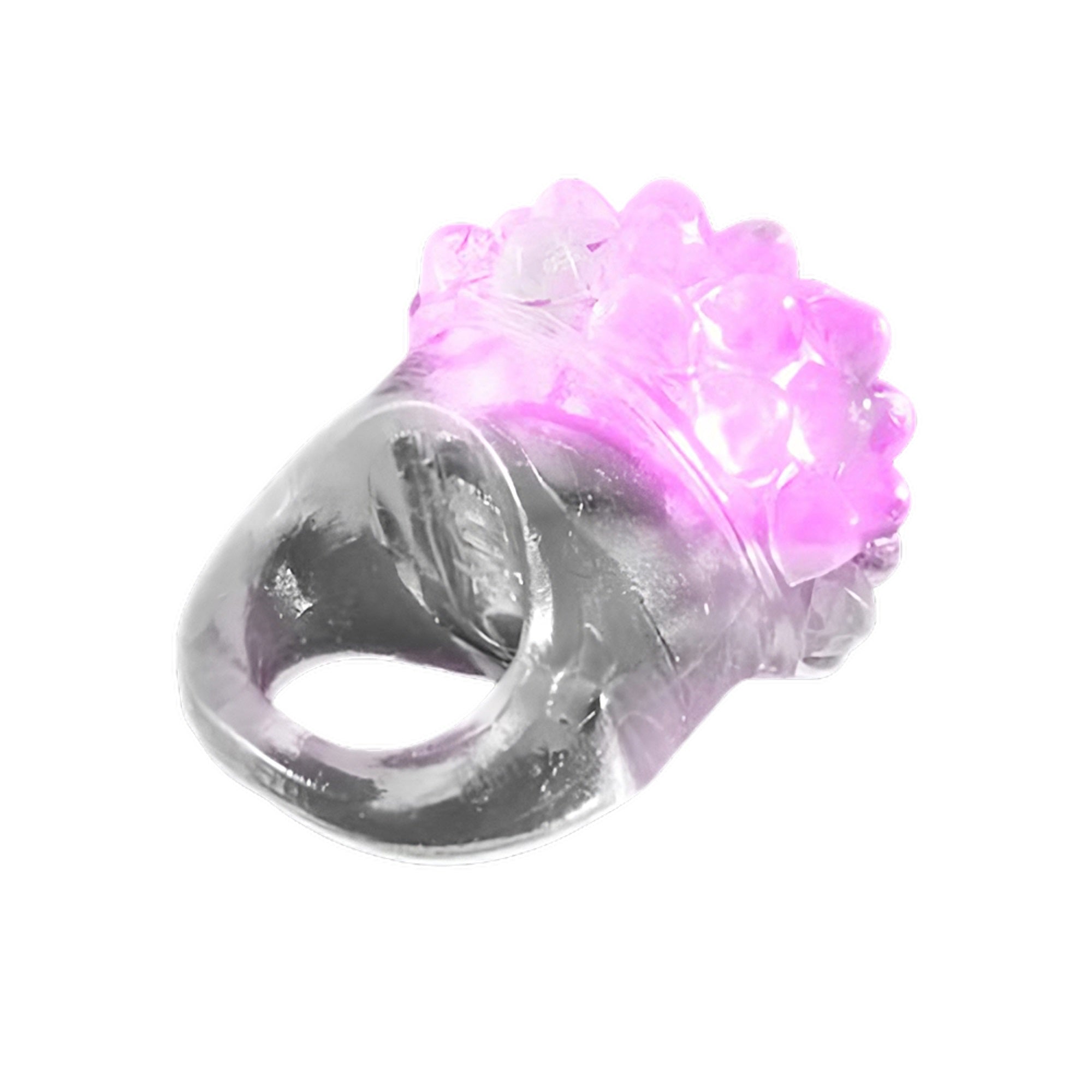 Clear Silicone Soft Bubble Rings with Pink LEDs