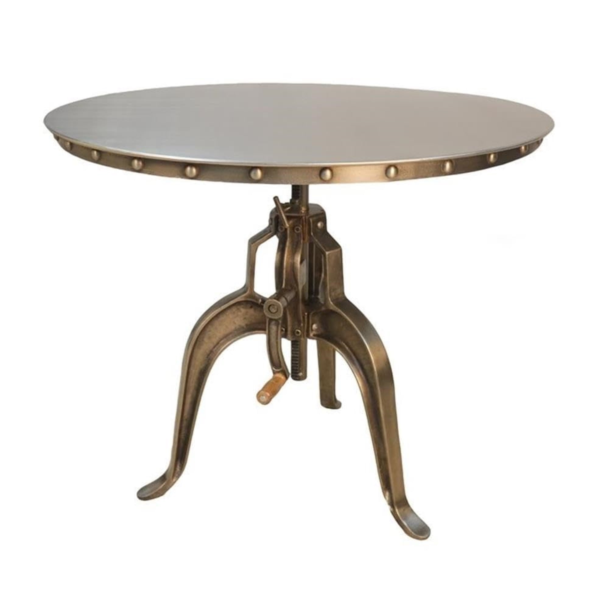 Mundra Adjustable Crank Table - Antique Nickel