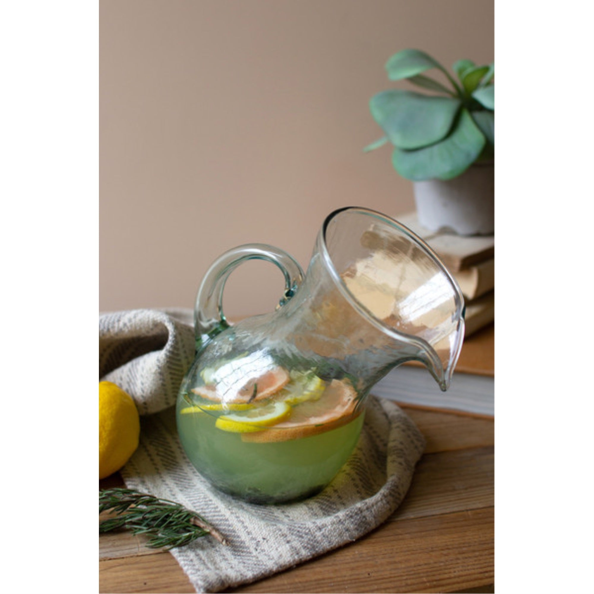 Small Glass Tilted Pitcher