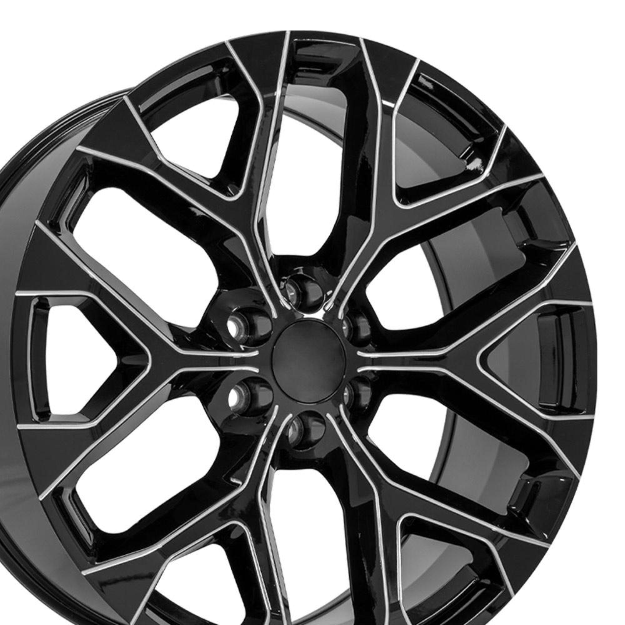 24″ Replica CV98B fits Chevy Silverado 24x10 Black with Milled Edge