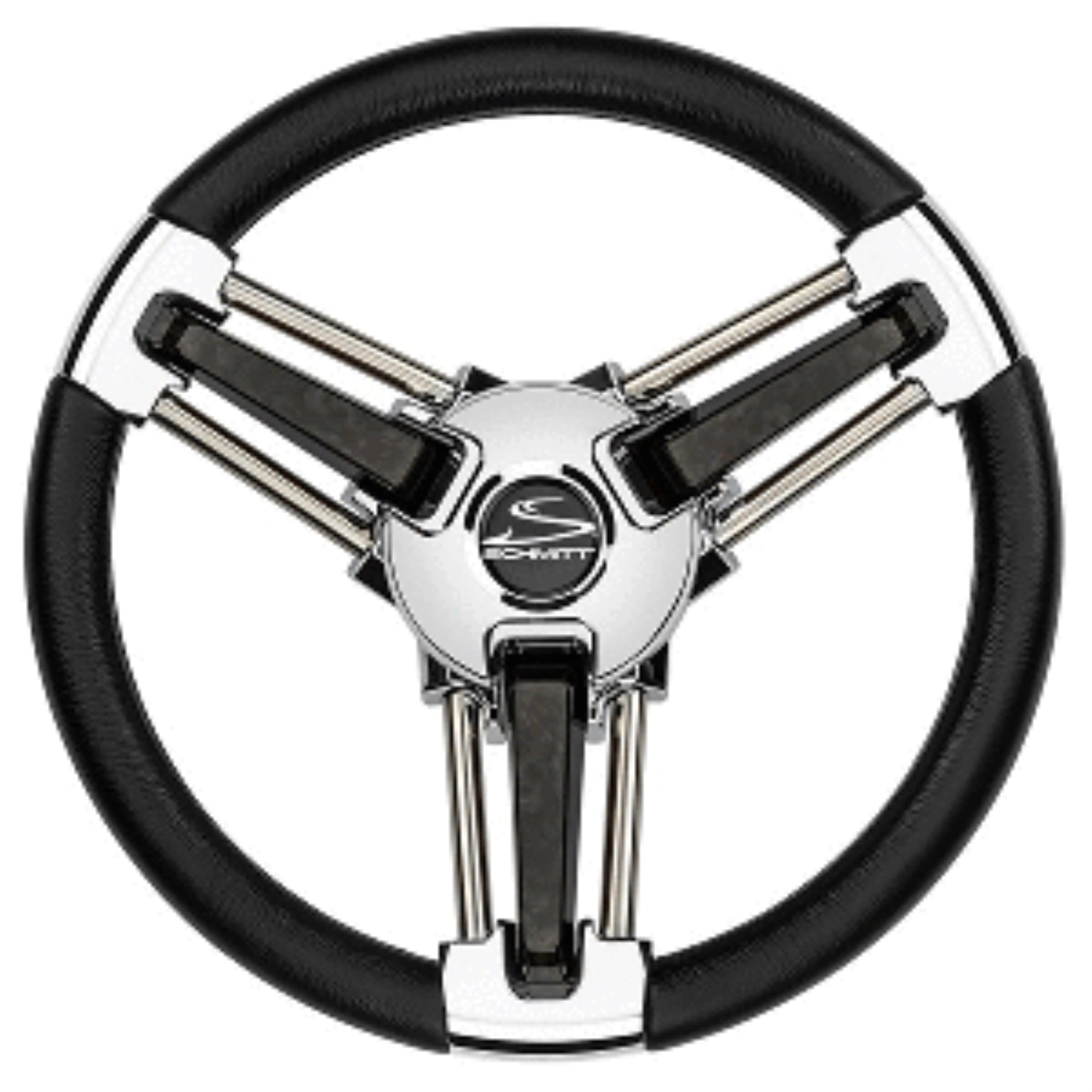 Schmitt Marine Burano Wheel 14' 3/4' Tapered Shaft Black