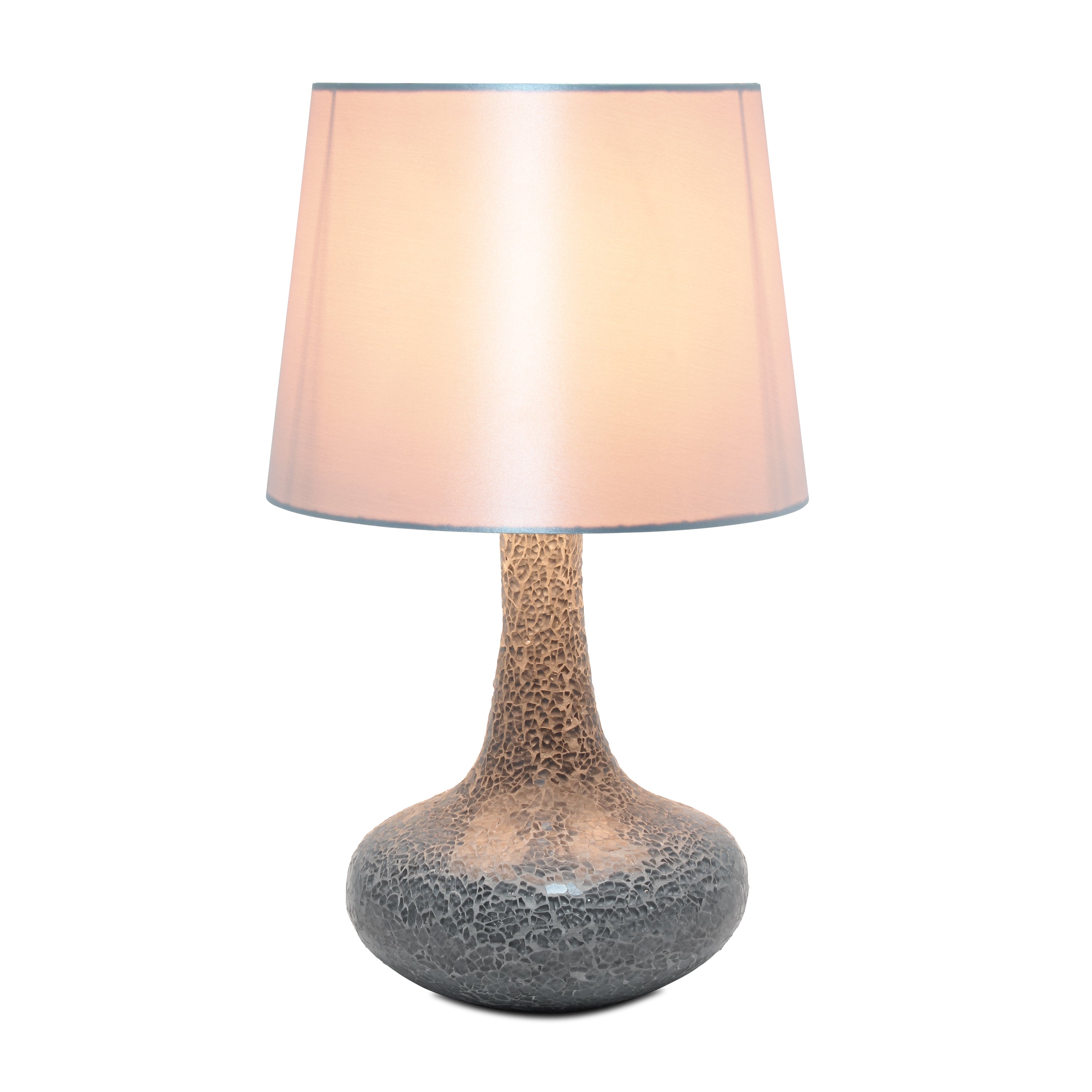 Creekwood Home 14.17' Patchwork Crystal Glass Table Lamp For Living Room, Bedroom, Study, Office, Entryway, Reading Nook, Gray