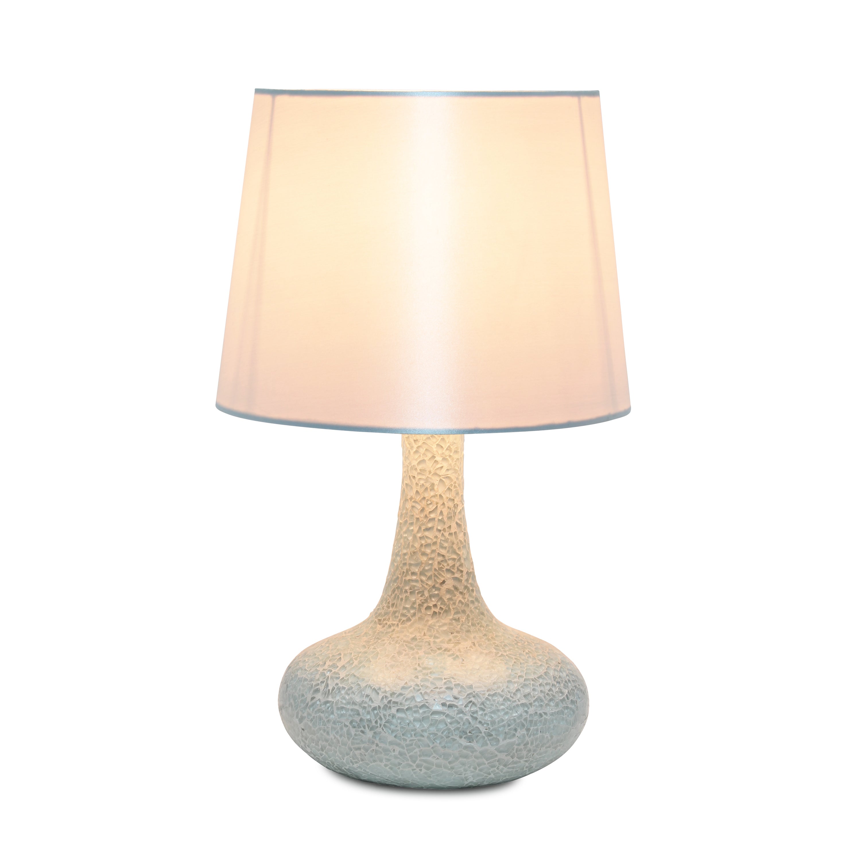 Creekwood Home 14.17' Patchwork Crystal Glass Table Lamp For Living Room, Bedroom, Study, Office, Entryway, Reading Nook, White