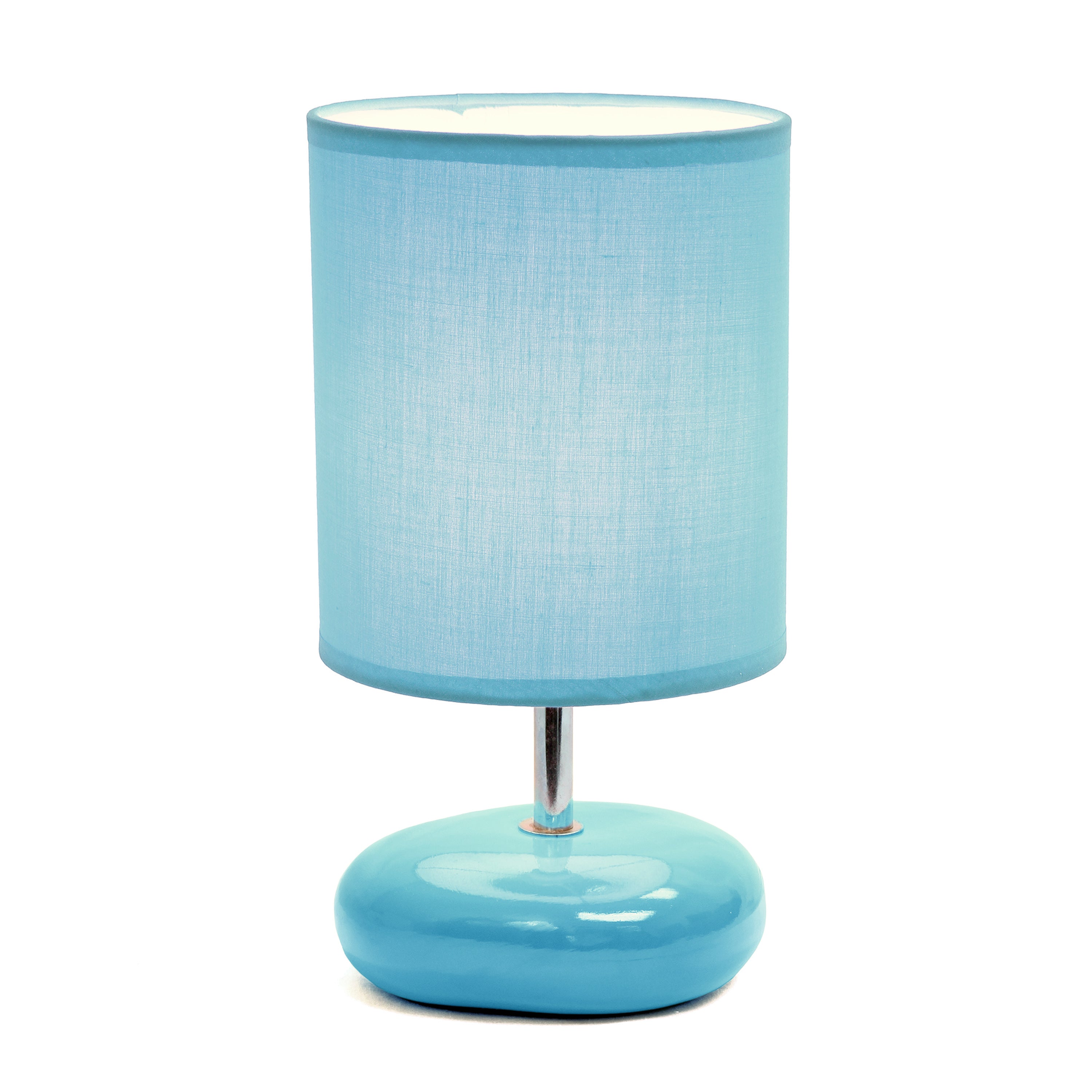 Creekwood Home 10.24' Traditional Mini Round Rock Table Lamp For Nursery, Study, Bookshelf, Office, Nightstand, Living Room, Blue