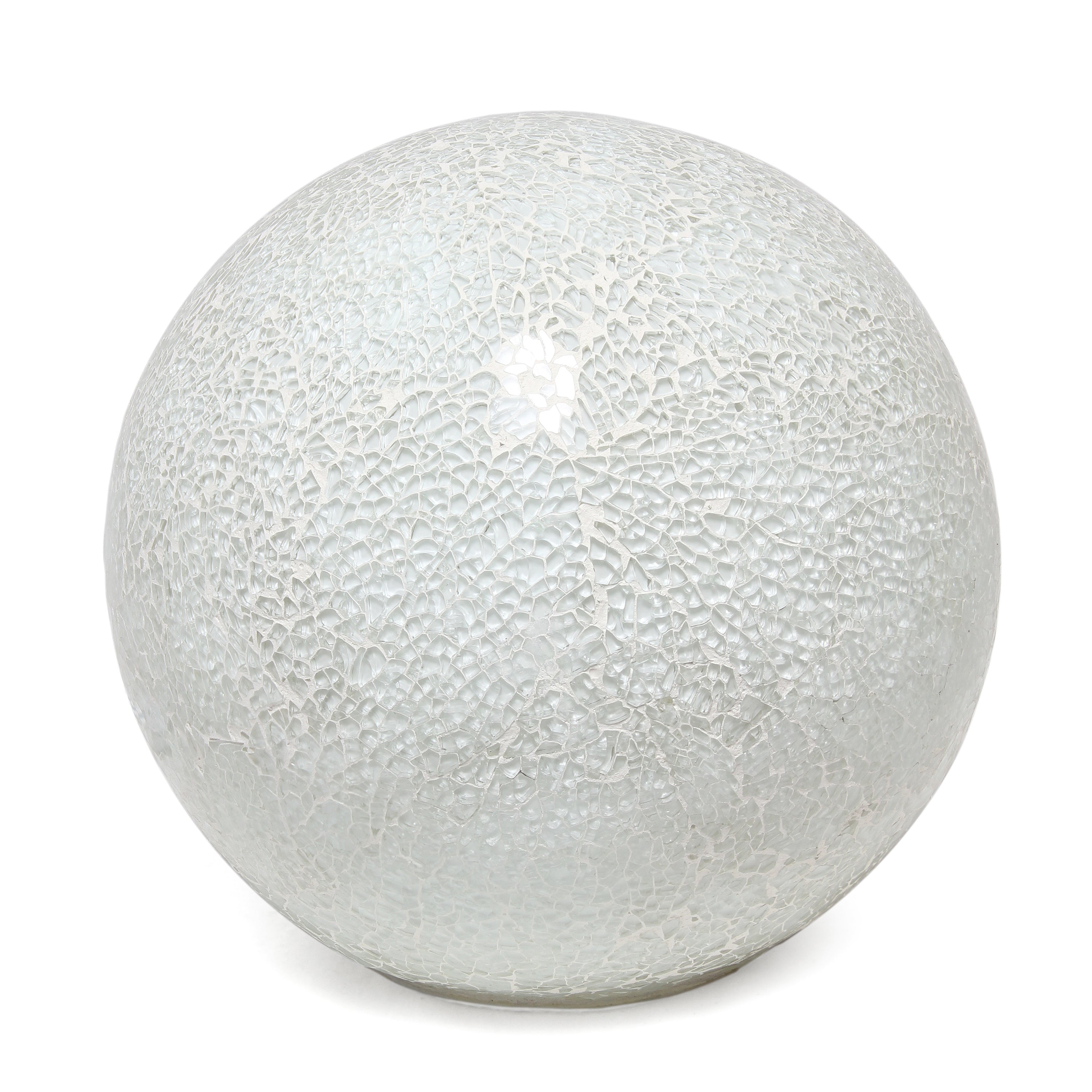 Creekwood Home 8' Crystal Mosaic Patchwork Dome Table Lamp, For Entryway, Living Room, Nightstand, Counter, Bookshelf, White
