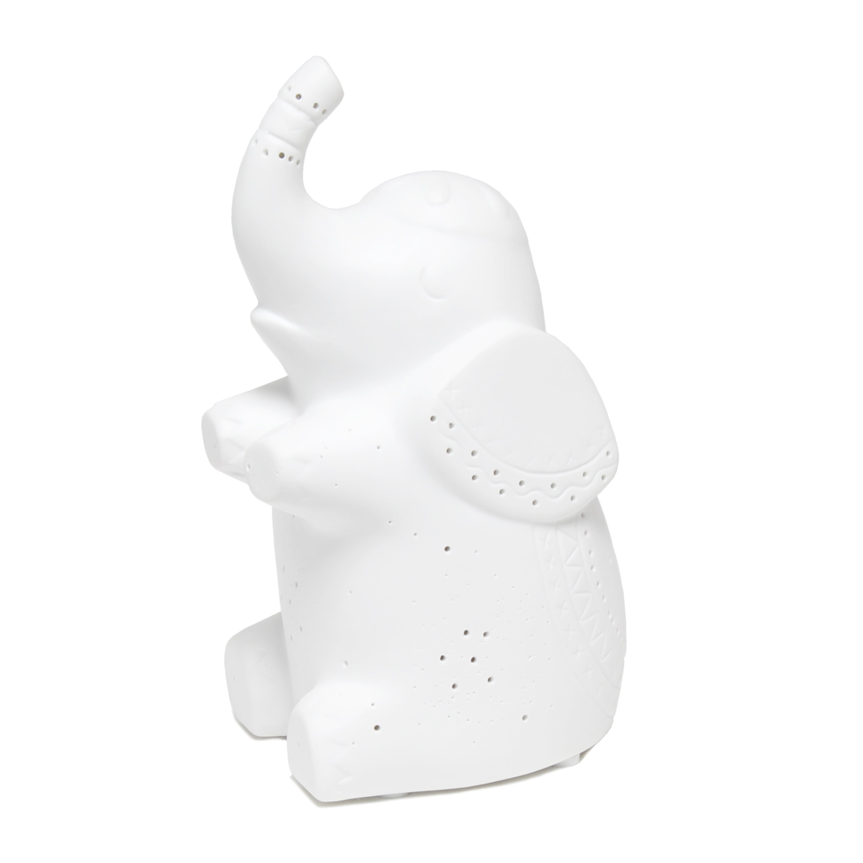 Creekwood Home 8.18' Glowing Ceramic Gentle Giant Elephant Light, For Home Dcor, Nightstand, End Table, Entryway, Bookshelf, Kid'S Room, White