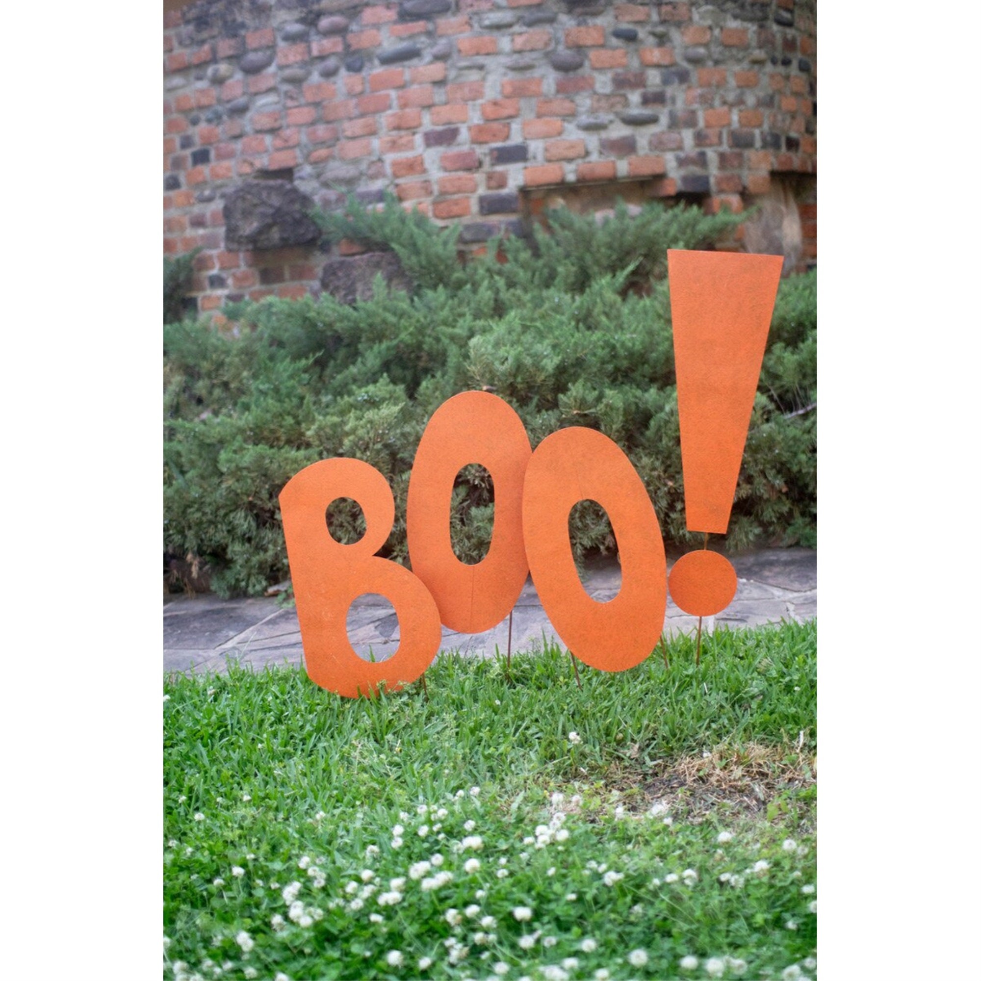 Painted Metal Halloween Boo Yard Stakes