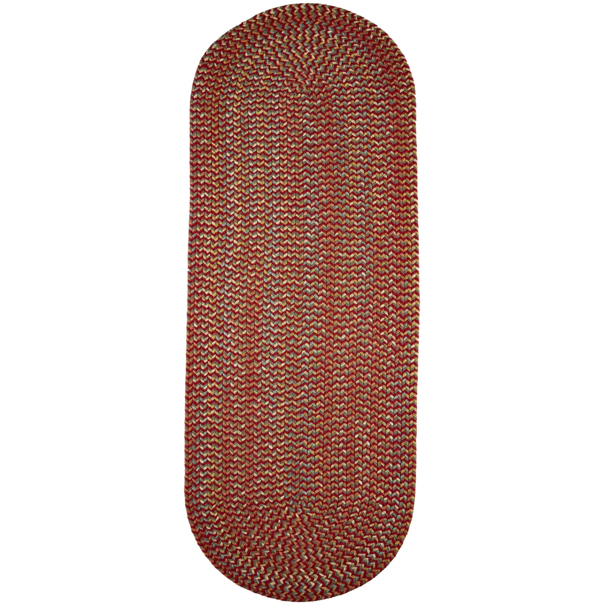 Rhody Rug CY47R024X072 Braided Area Rugs, Brilliant Red, 2' x 6'
