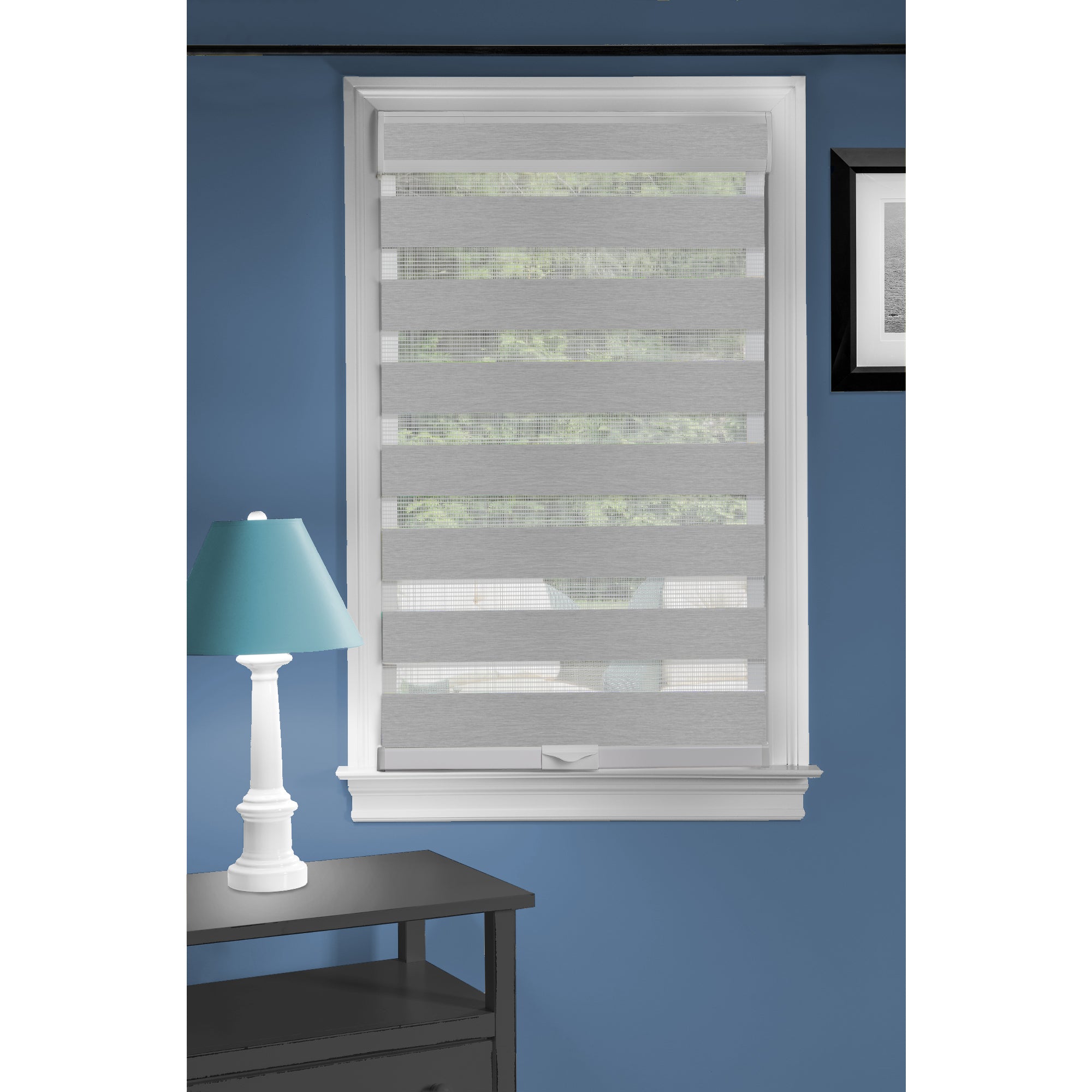 Cordless Celestial Sheer Double Layered  Shade 23x72 - Grey
