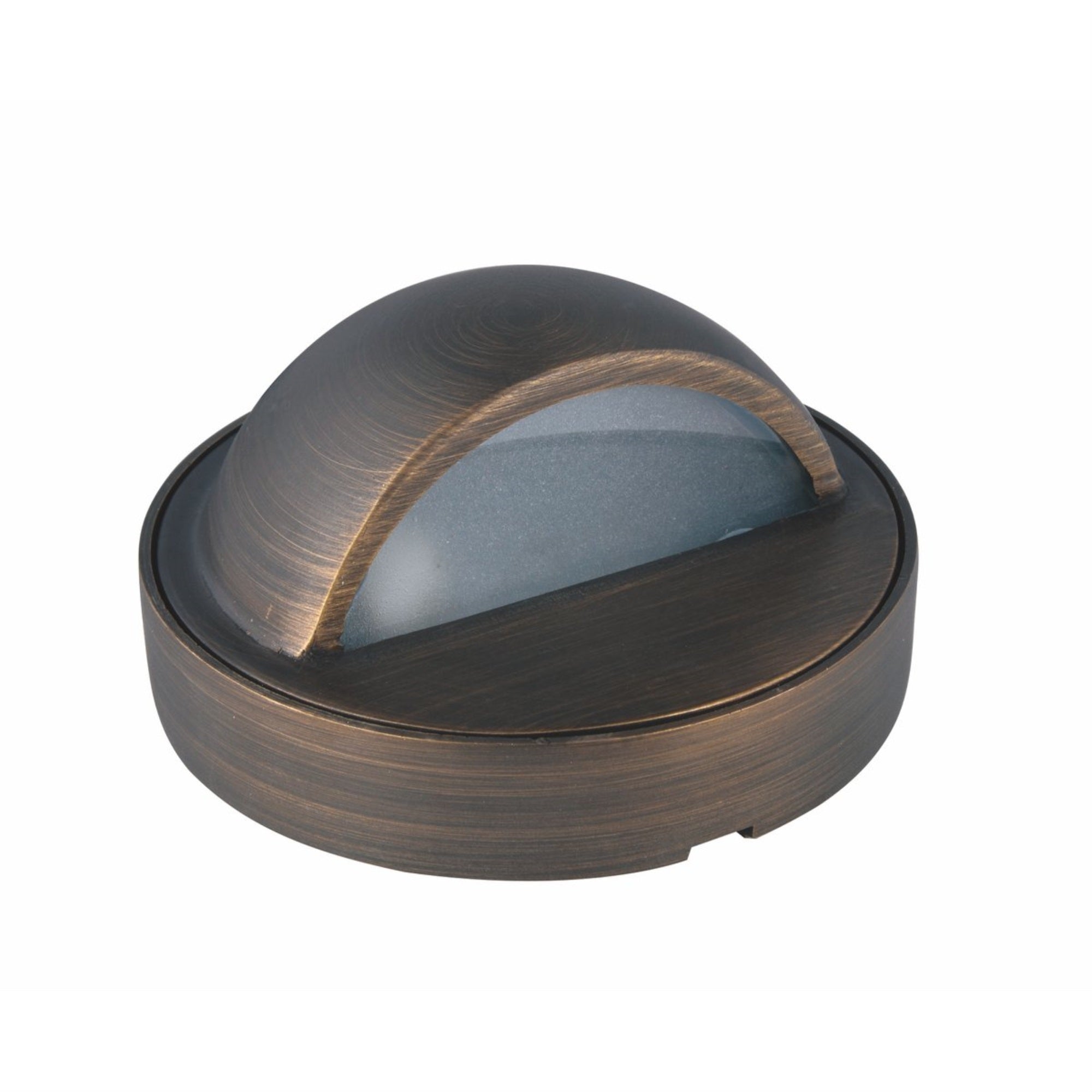 Deck Light D3.375 H2 Antique Brass Frosted Glass G4 Halogen 20W(Light Source Not Included)