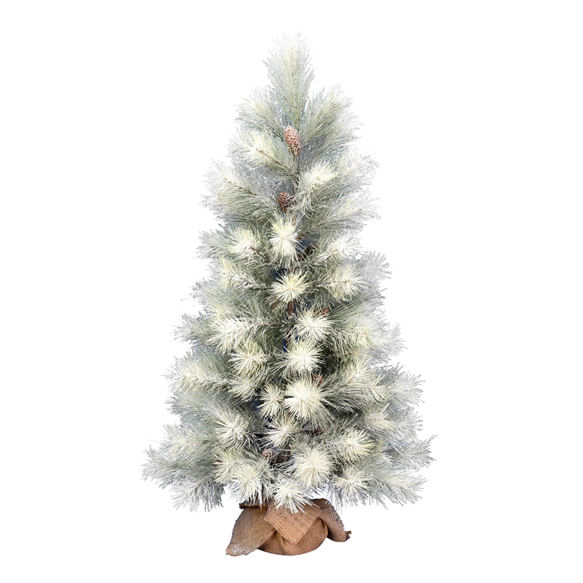 48” Norfolk Frsted Pine Tree Burlap Base