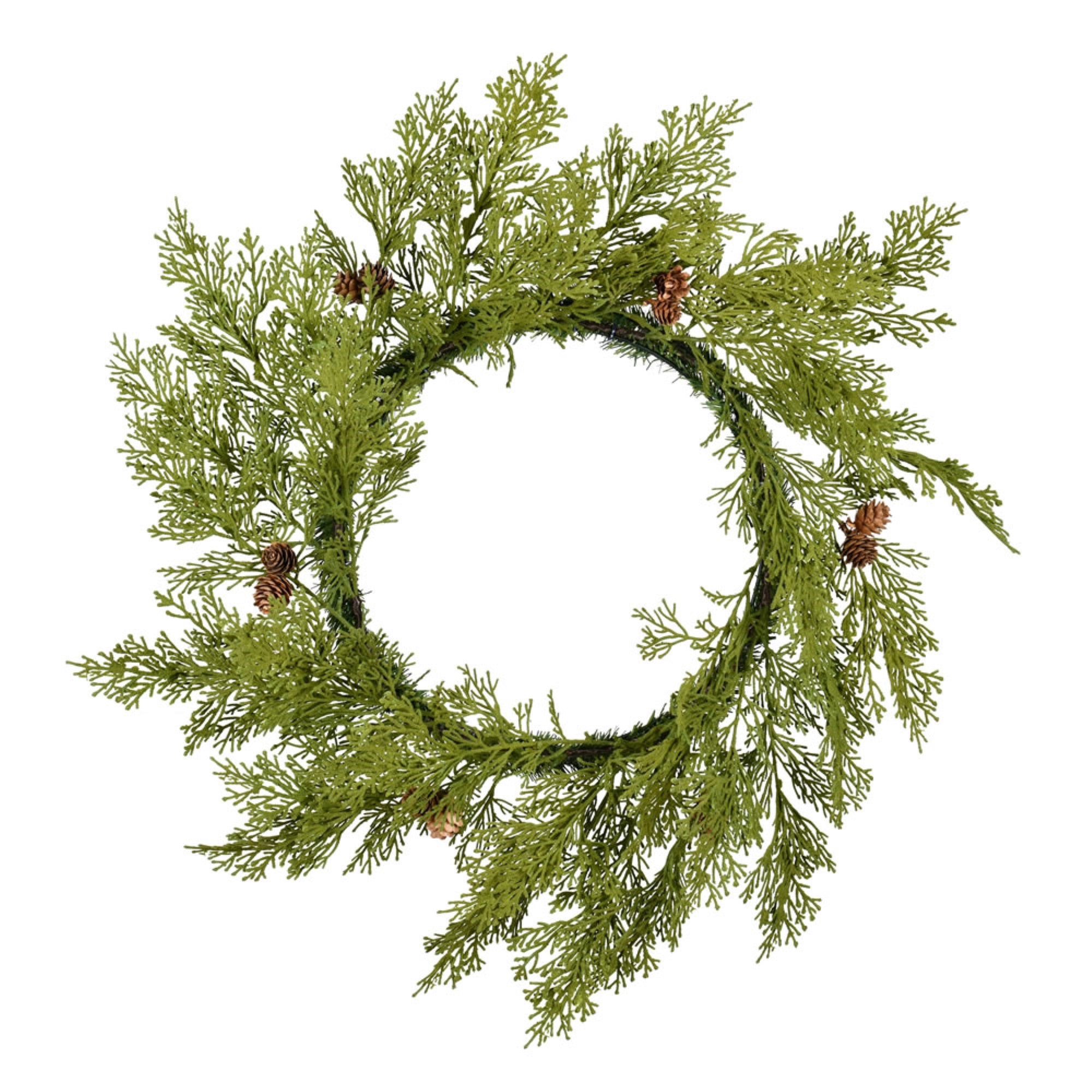 24” Cedar Pinecone Wreath 30Tips
