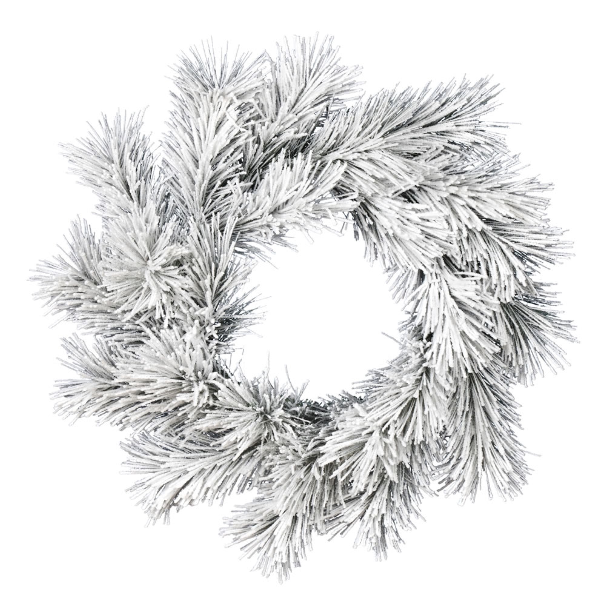 24” Frosted Beckett Pine Wreath 24Tips
