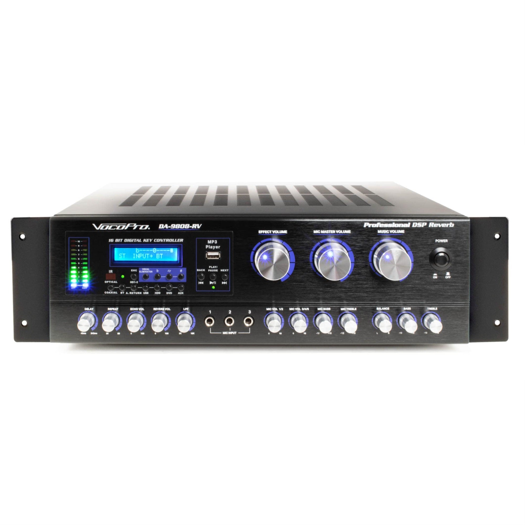 Professional 600W Karaoke Amplifier with 24-bit DSP Mic Effect, HDMI input and Optical Input for Smart TV
