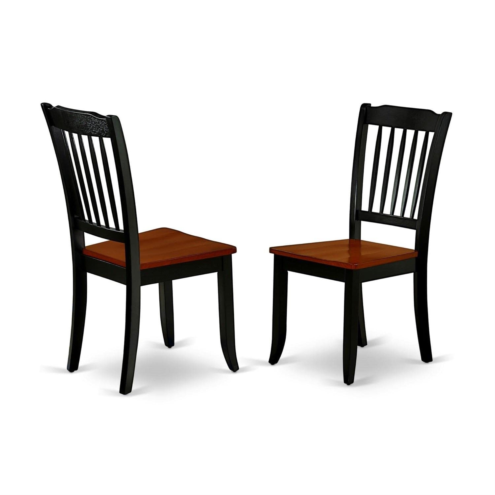 Casafoyer Dac-Bch-W Danbury Dining Room Chairs - Slat Back Solid Wood Seat Chairs, Set Of 2, Black & Cherry