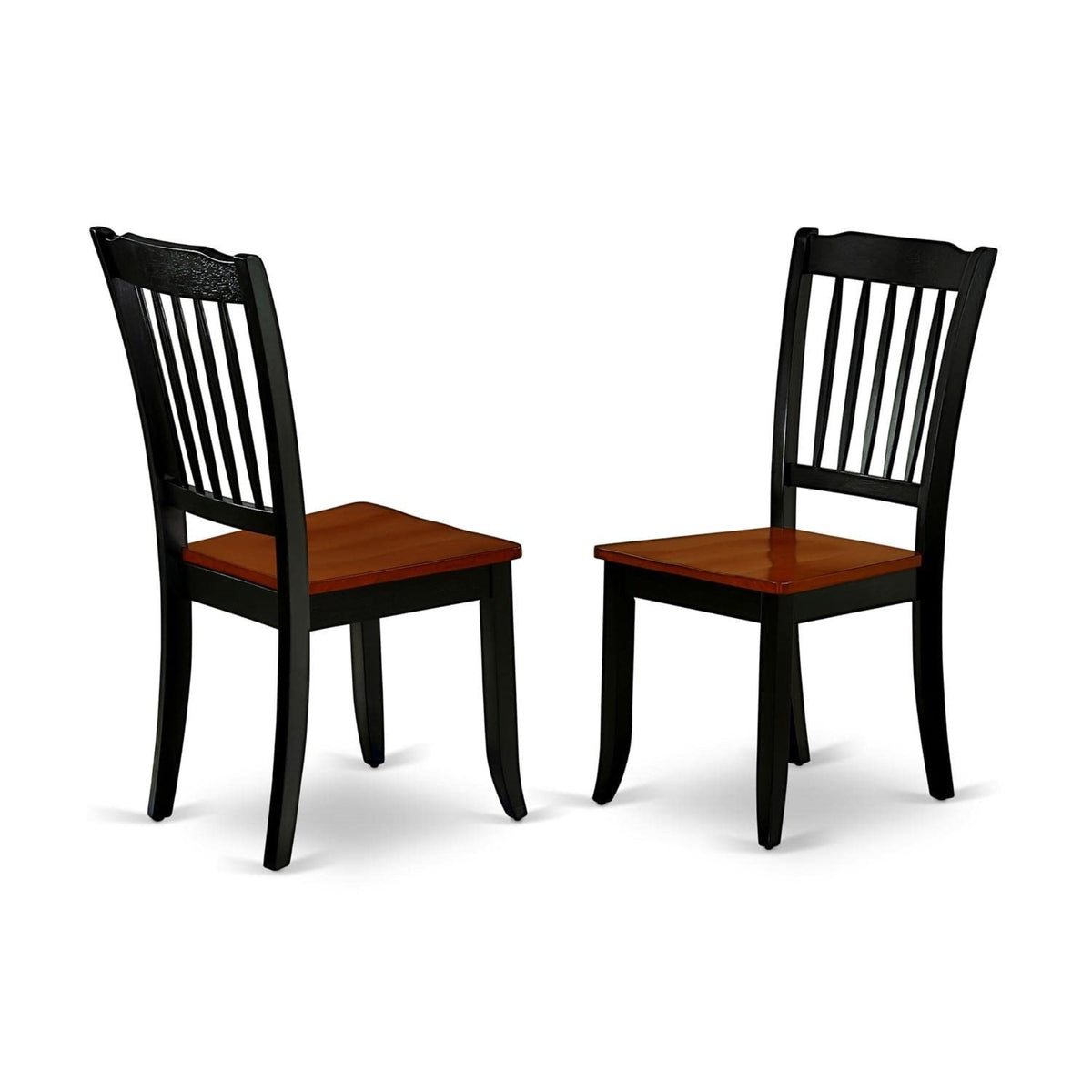 Casafoyer Dac-Bch-W Danbury Dining Room Chairs - Slat Back Solid Wood Seat Chairs, Set Of 2, Black & Cherry
