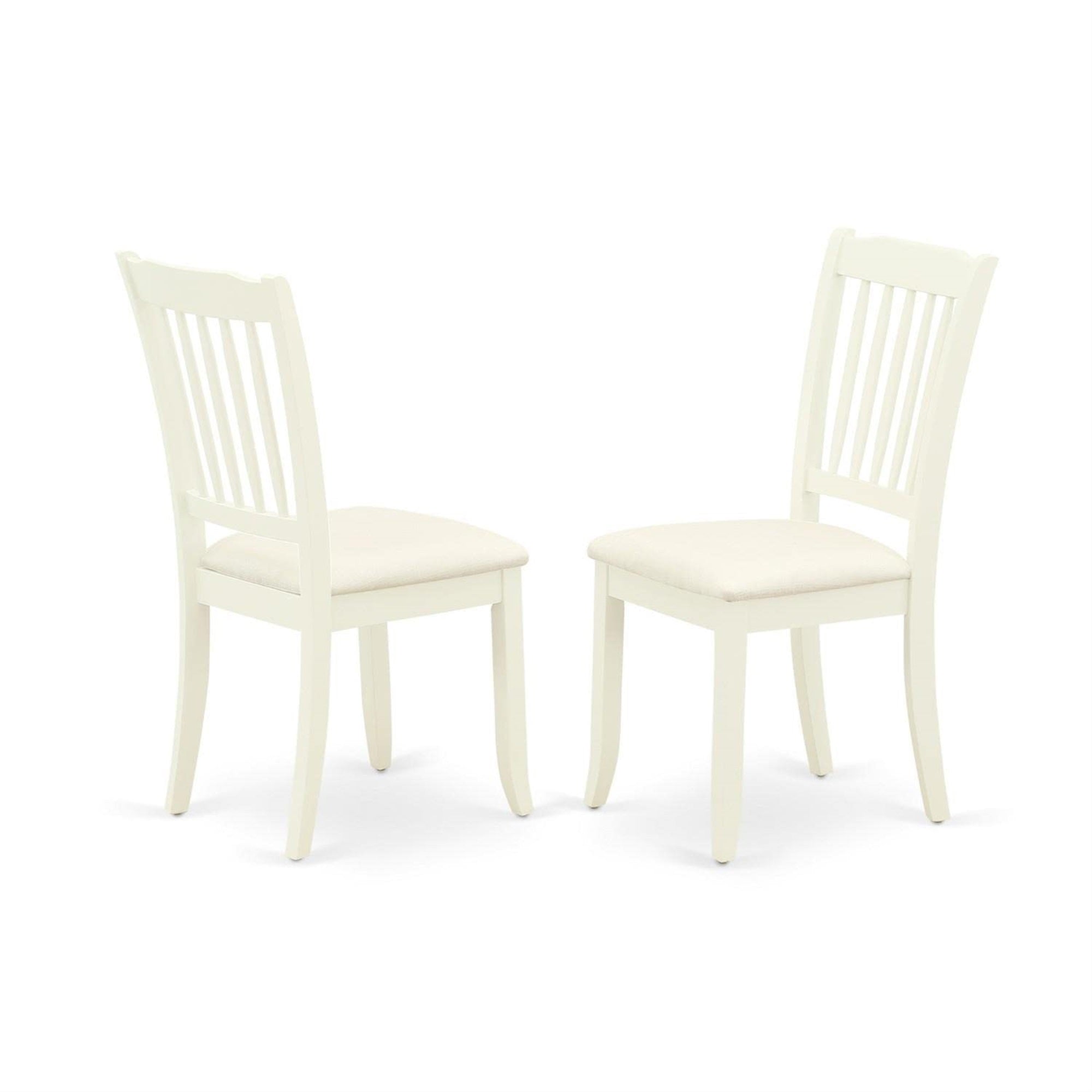 Casafoyer Dac-Lwh-C Danbury Dining Room Chairs - Linen Fabric Upholstered Wooden Chairs, Set Of 2, Linen White