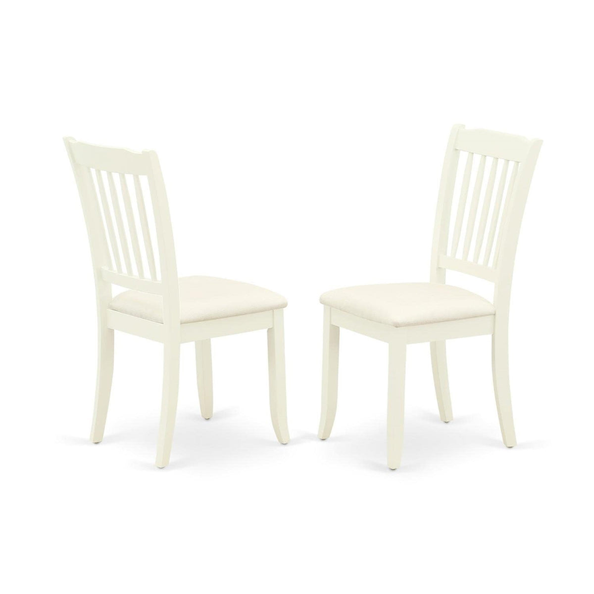 Casafoyer Dac-Lwh-C Danbury Dining Room Chairs - Linen Fabric Upholstered Wooden Chairs, Set Of 2, Linen White