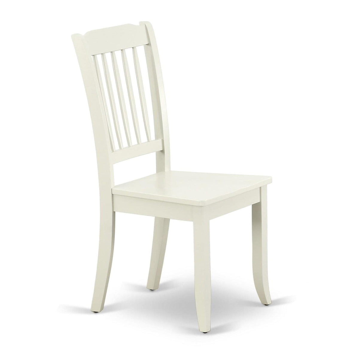 Casafoyer Dac-Lwh-W Danbury Kitchen Dining Chairs - Slat Back Wooden Seat Chairs, Set Of 2, Linen White