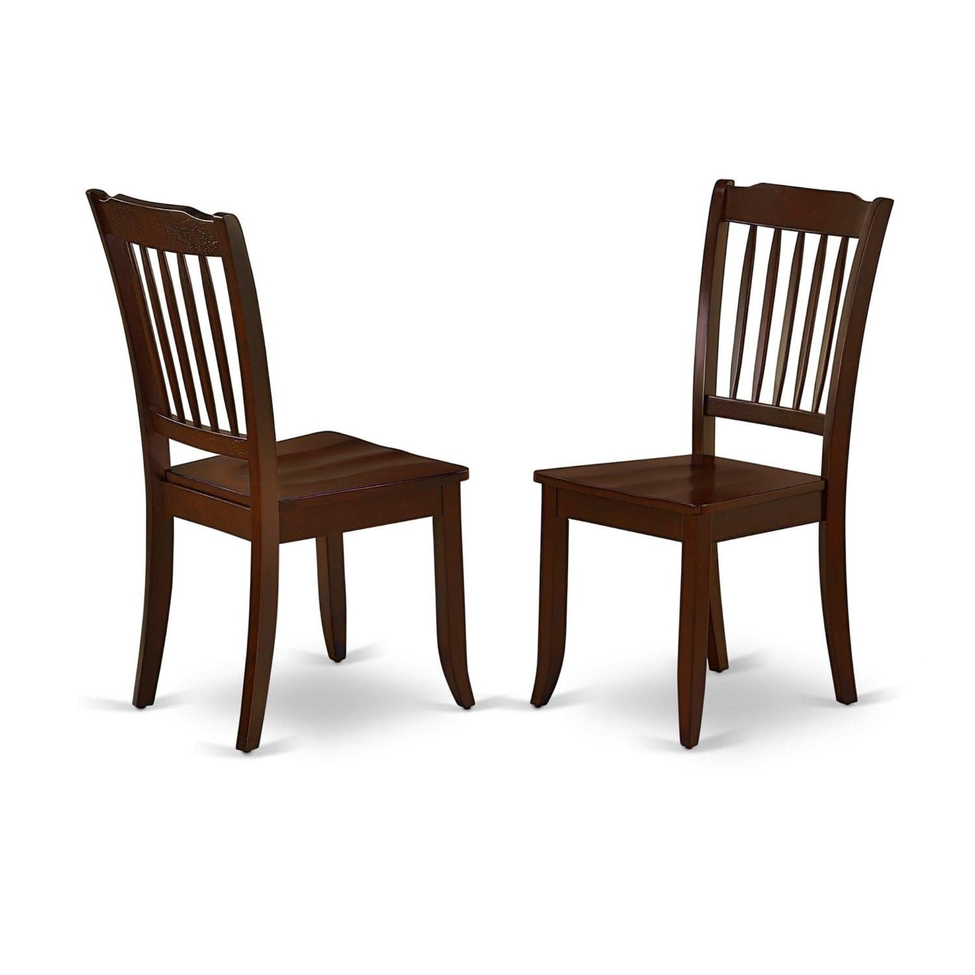 Casafoyer Dac-Mah-W Danbury Dining Room Chairs - Slat Back Solid Wood Seat Chairs, Set Of 2, Mahogany