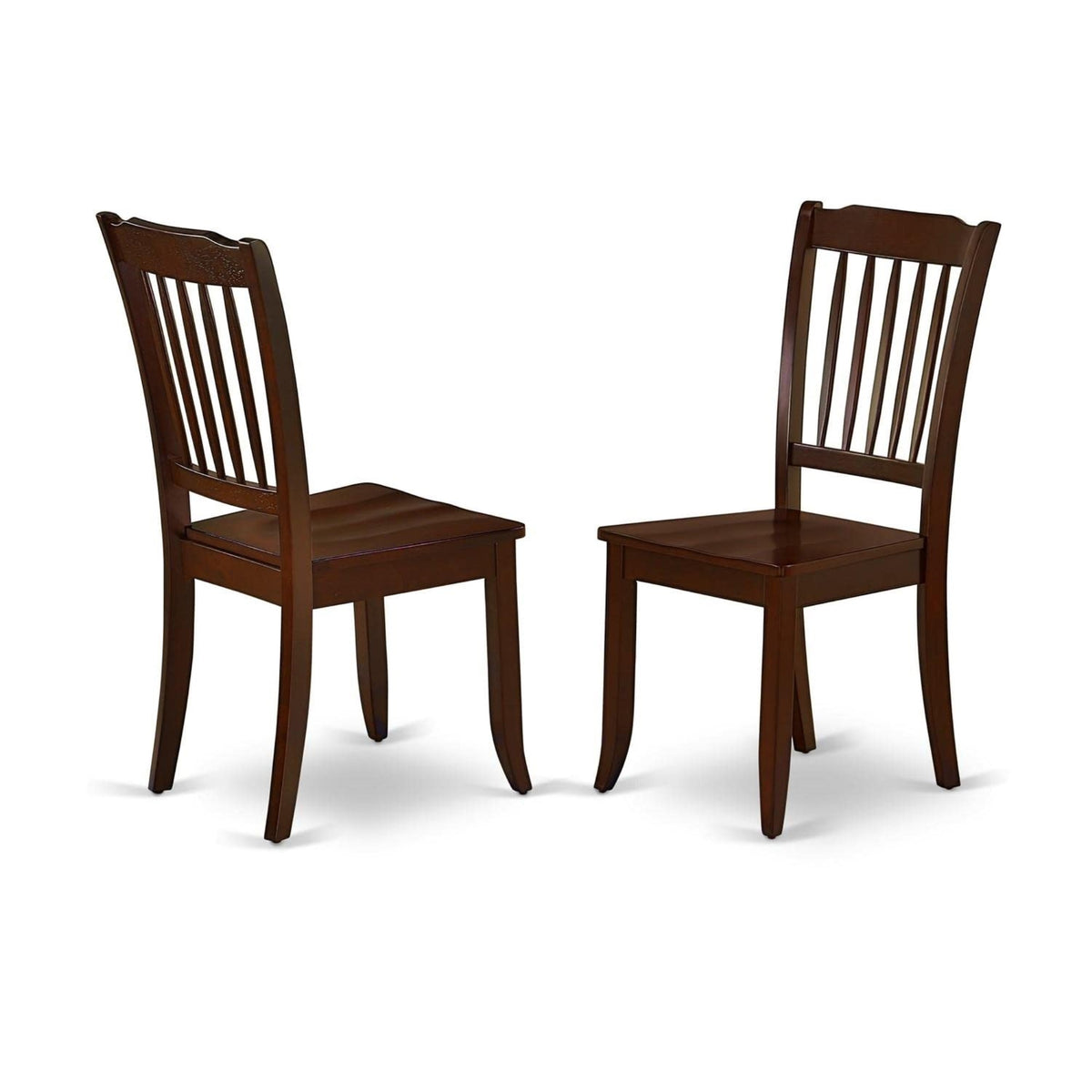 Casafoyer Dac-Mah-W Danbury Dining Room Chairs - Slat Back Solid Wood Seat Chairs, Set Of 2, Mahogany