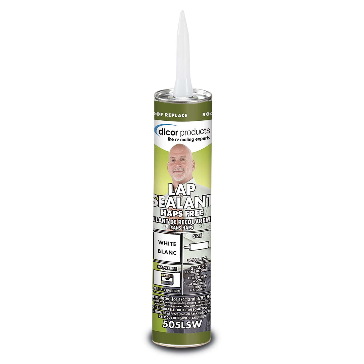 Dicor 505Lsw Epdm Lap Sealant, White, 10.3 Fl. Oz