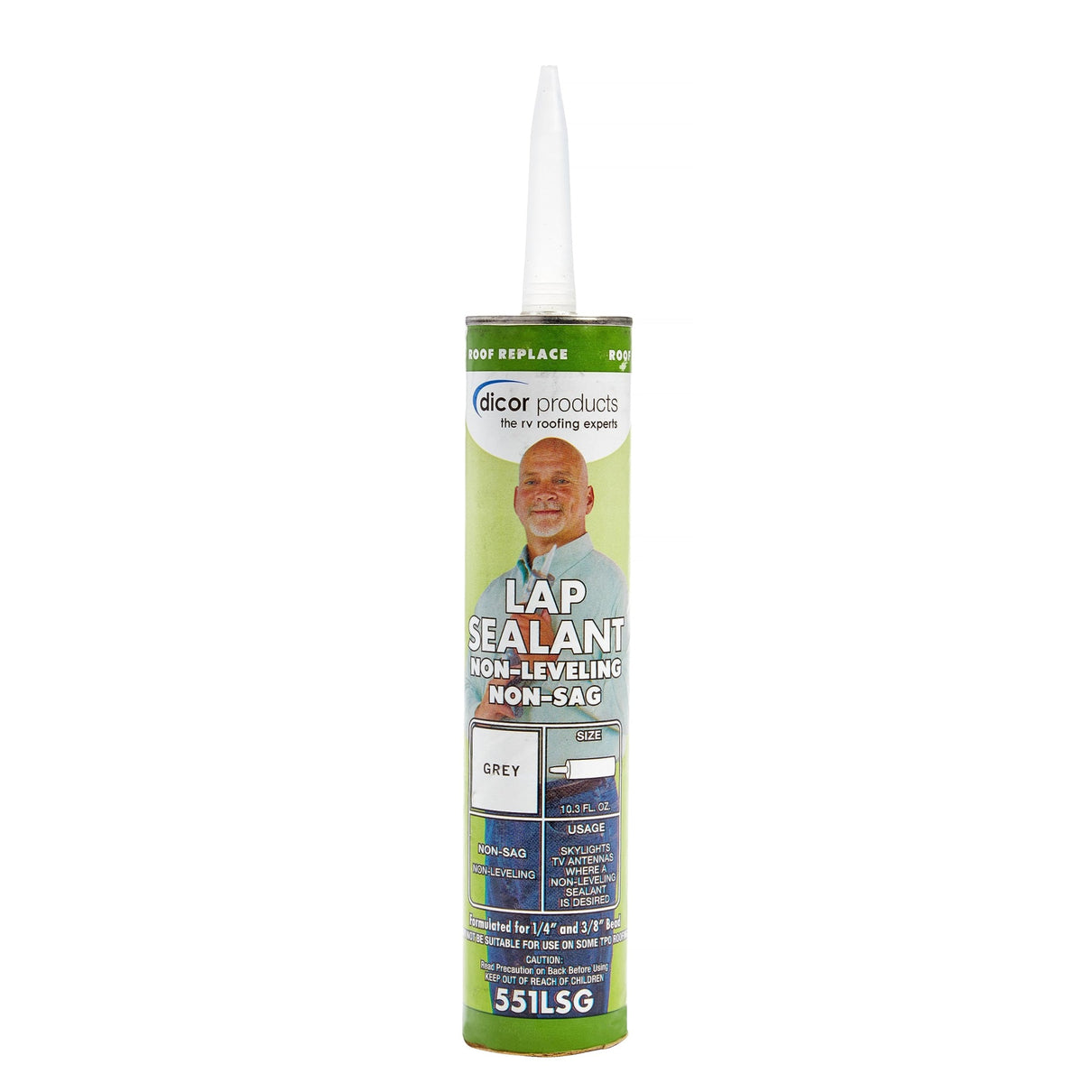 Dicor 551Lsg-1 Haps-Free Non-Leveling Lap Sealant - 10.3 Oz, Grey, Secure, Ideal For Rv Roofing, Maintenance, Repair, Appliance Application