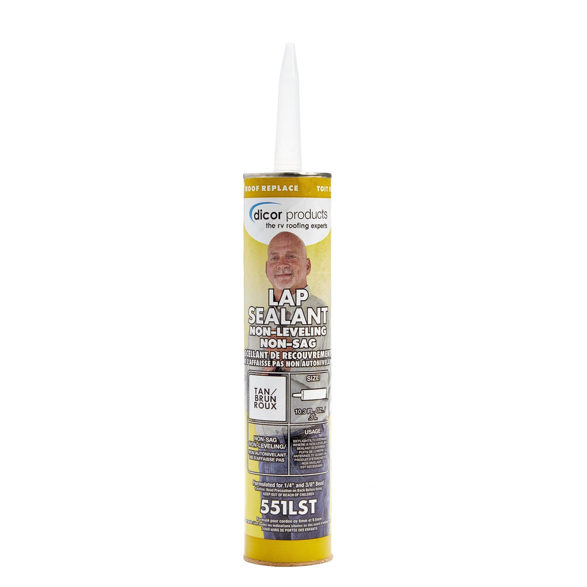 Dicor 551Lst-1 Haps-Free Non-Leveling Lap Sealant - 10.3 Oz, Tan, Secure, Ideal For Rv Roofing, Maintenance, Repair, Appliance Application