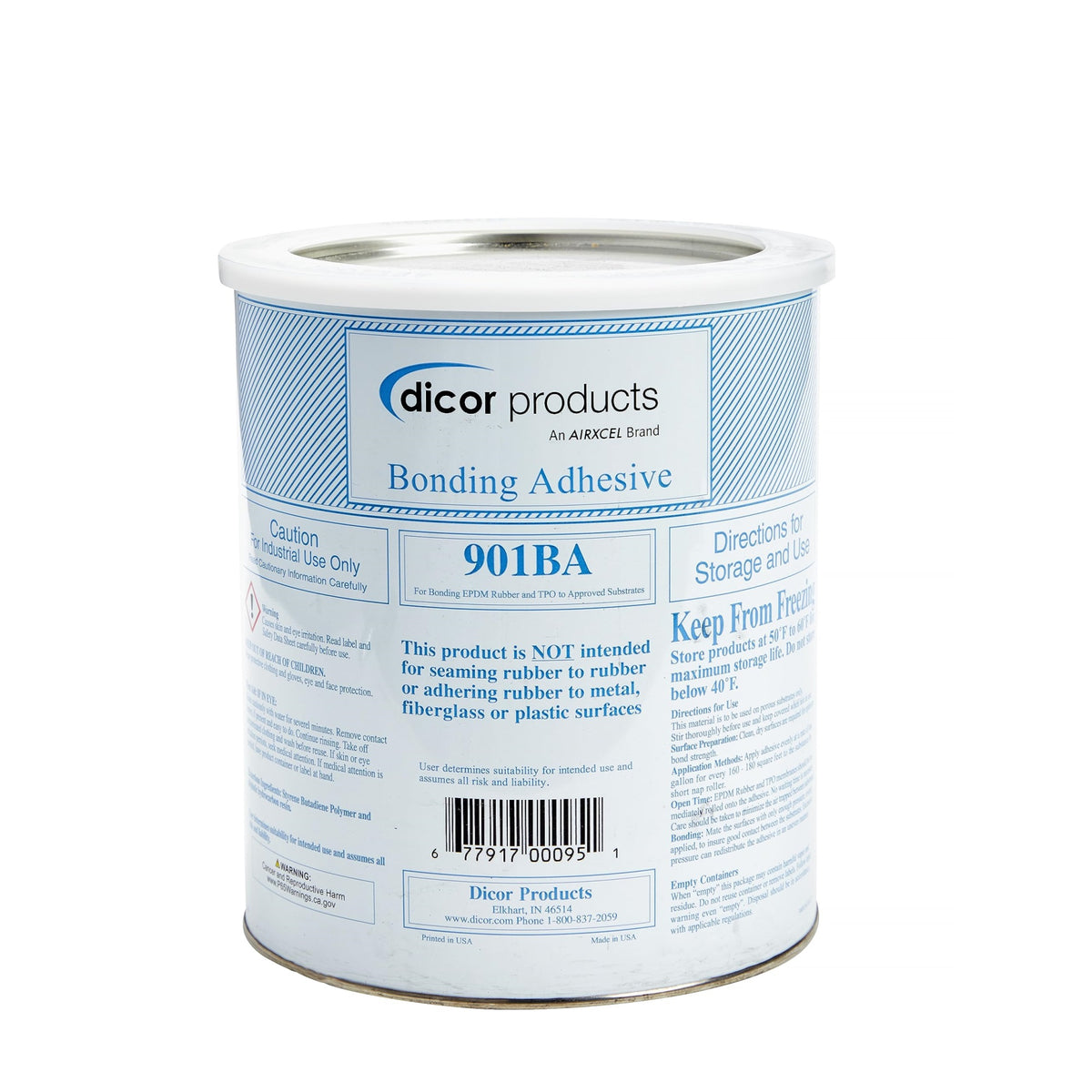 Dicor 901Ba-1 Water-Based Rv Roof System Bonding Adhesive - Epdm And Tpo Compatible, 1 Gallon