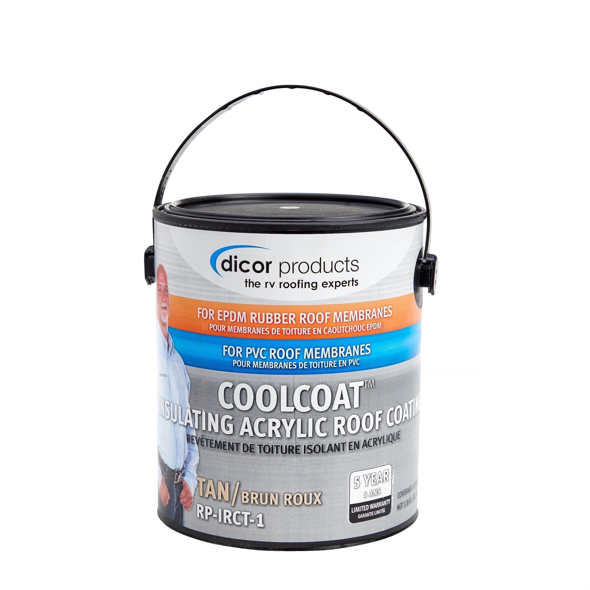 Dicor Rp-Irct-1 Coolcoat Insulating Epdm Roof Coating - Tan, 1 Gallon Can