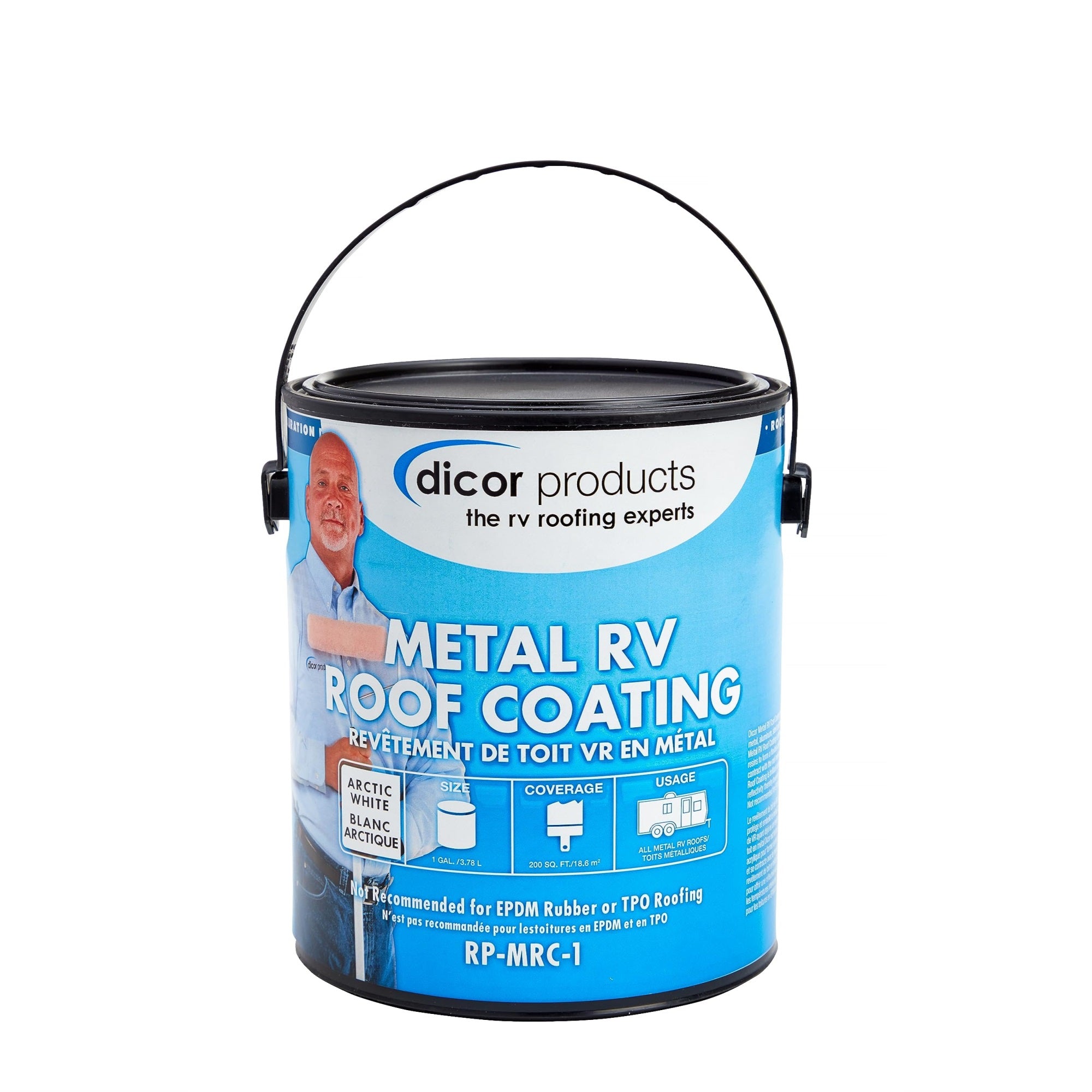 Dicor Rp-Mrc-1 Acrylic Elastomeric Coating For Metal Rv Roofing - White, 1 Gallon