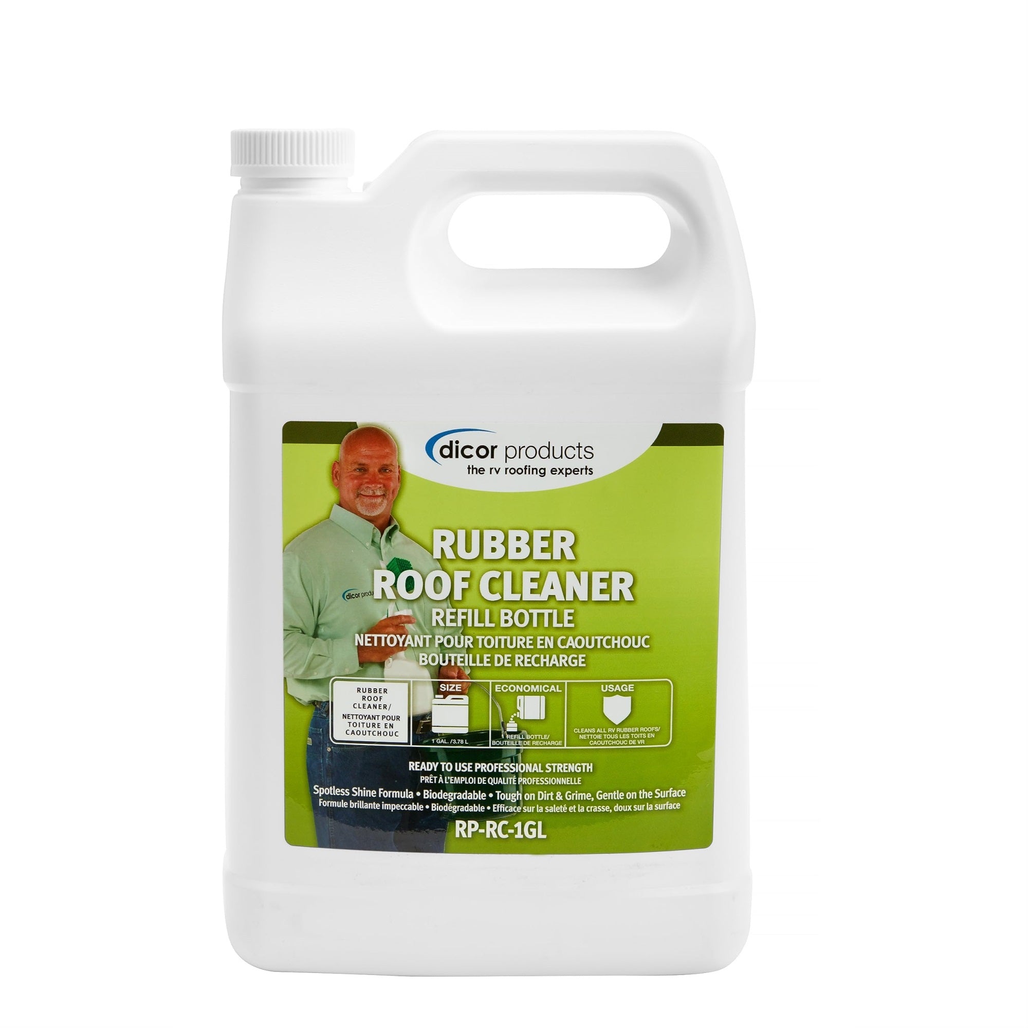 Dicor Rp-Rc-1Gl Deep Cleaning Rubber Rv Roof Cleanser Spray Refill - White, 1 Gallon