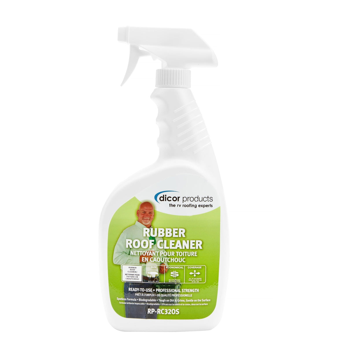 Dicor Rp-Rc320S Deep Cleaning Rubber Rv Roof Cleanser Spray - White - 32 Oz
