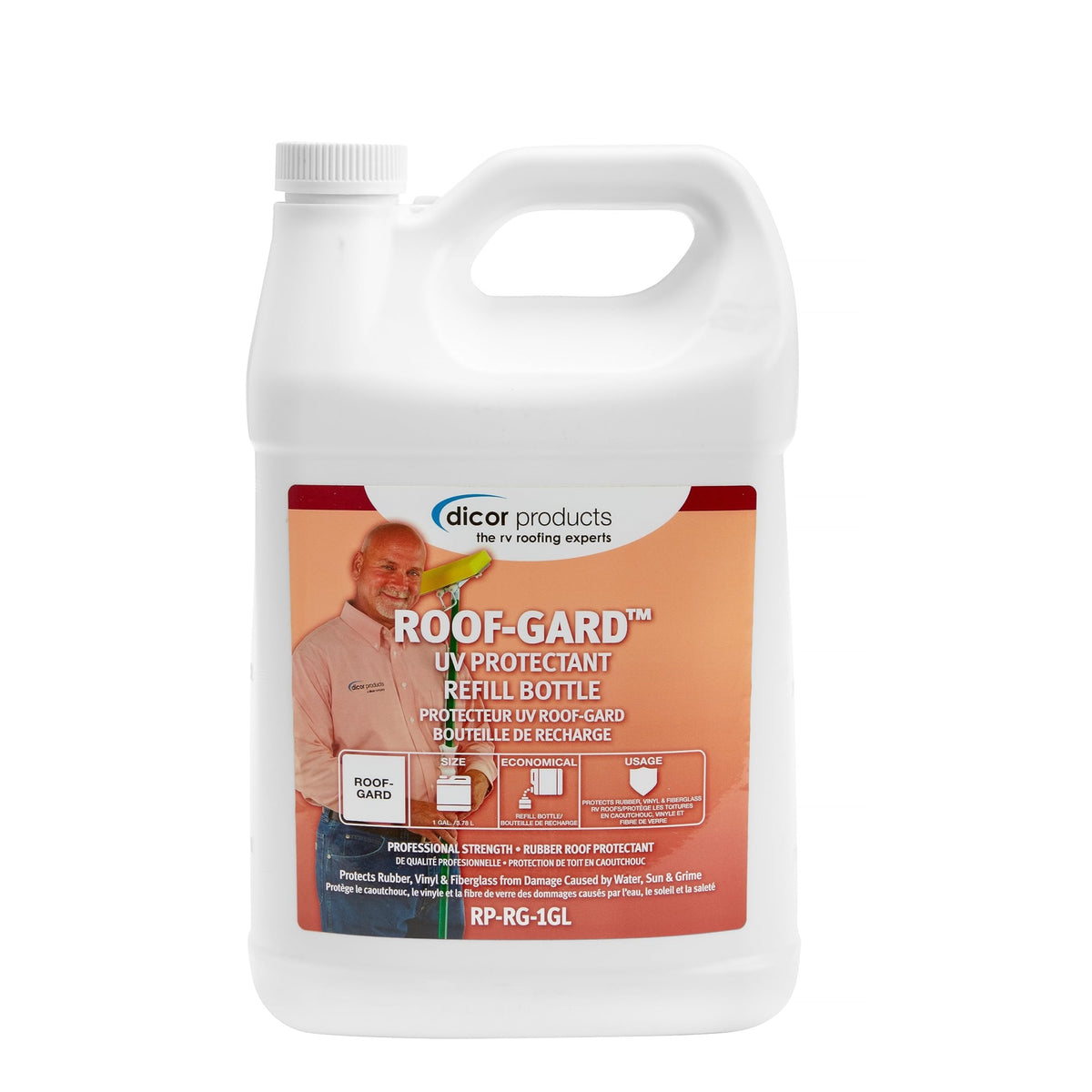 Dicor Rp-Rg-1Gl Roof Guard Rv Roof Protectant Spray - White, 1 Gallon